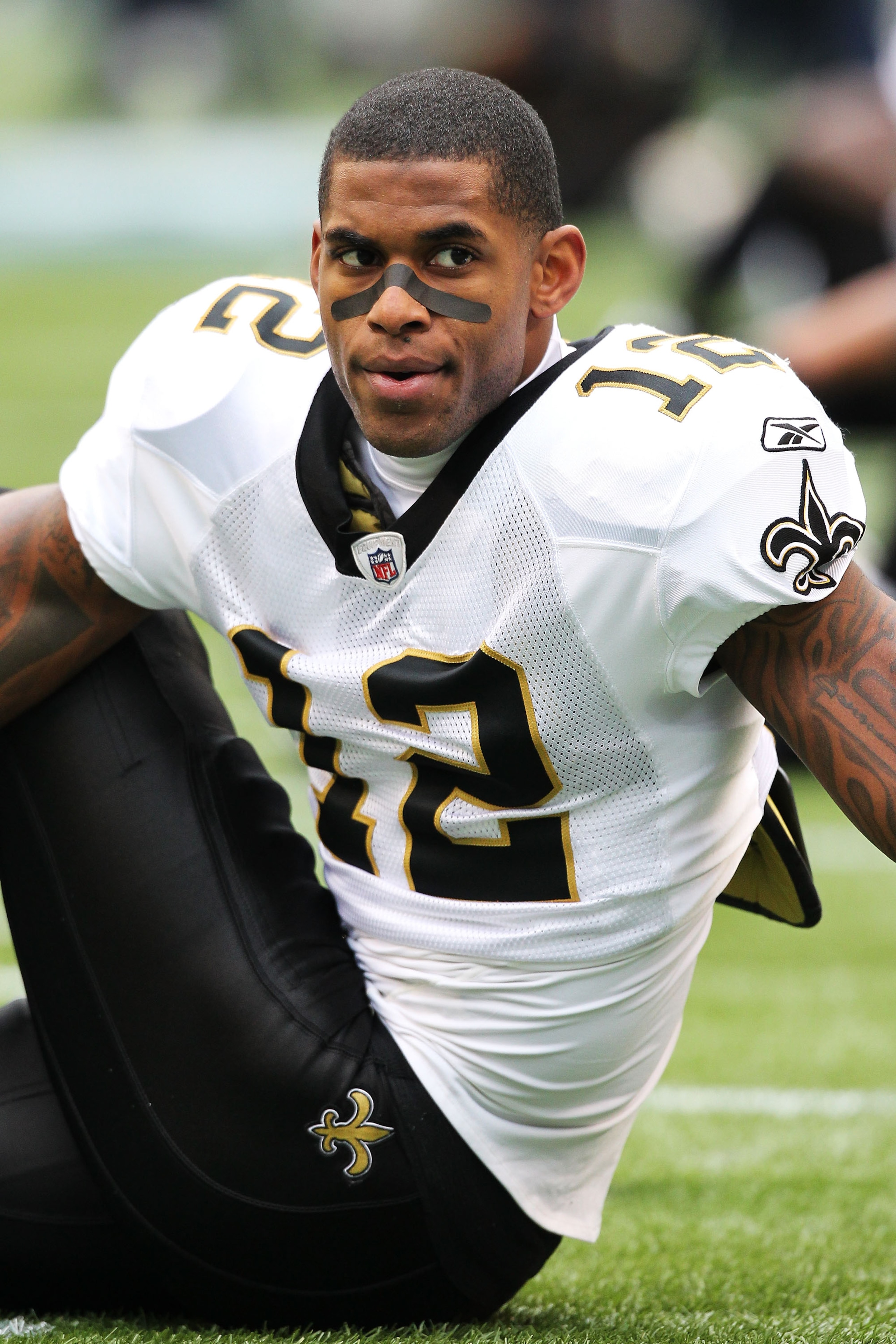 SEATTLE, WA - JANUARY 08: Marques Colston #12 of the New Orleans Saints stretches before their game against the Seattle Seahawks during the 2011 NFC wild-card playoff game at Qwest Field on January 8, 2011 in Seattle, Washington. (Photo by Otto Greule J SEATTLE, WA - JANUARY 08: Marques Colston #12 of the New Orleans Saints stretches before their game against the Seattle Seahawks during the 2011 NFC wild-card playoff game at Qwest Field on January 8, 2011 in Seattle, Washington. (Photo by Otto Greule J