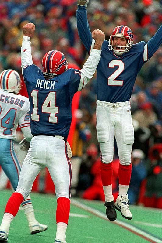 I stick by the Buffalo Bills - Bills backup quarterback Frank Reich leads  the Bills back from being down 35-3 in the 1993 wild card came against the Houston  Oilers. Bills win