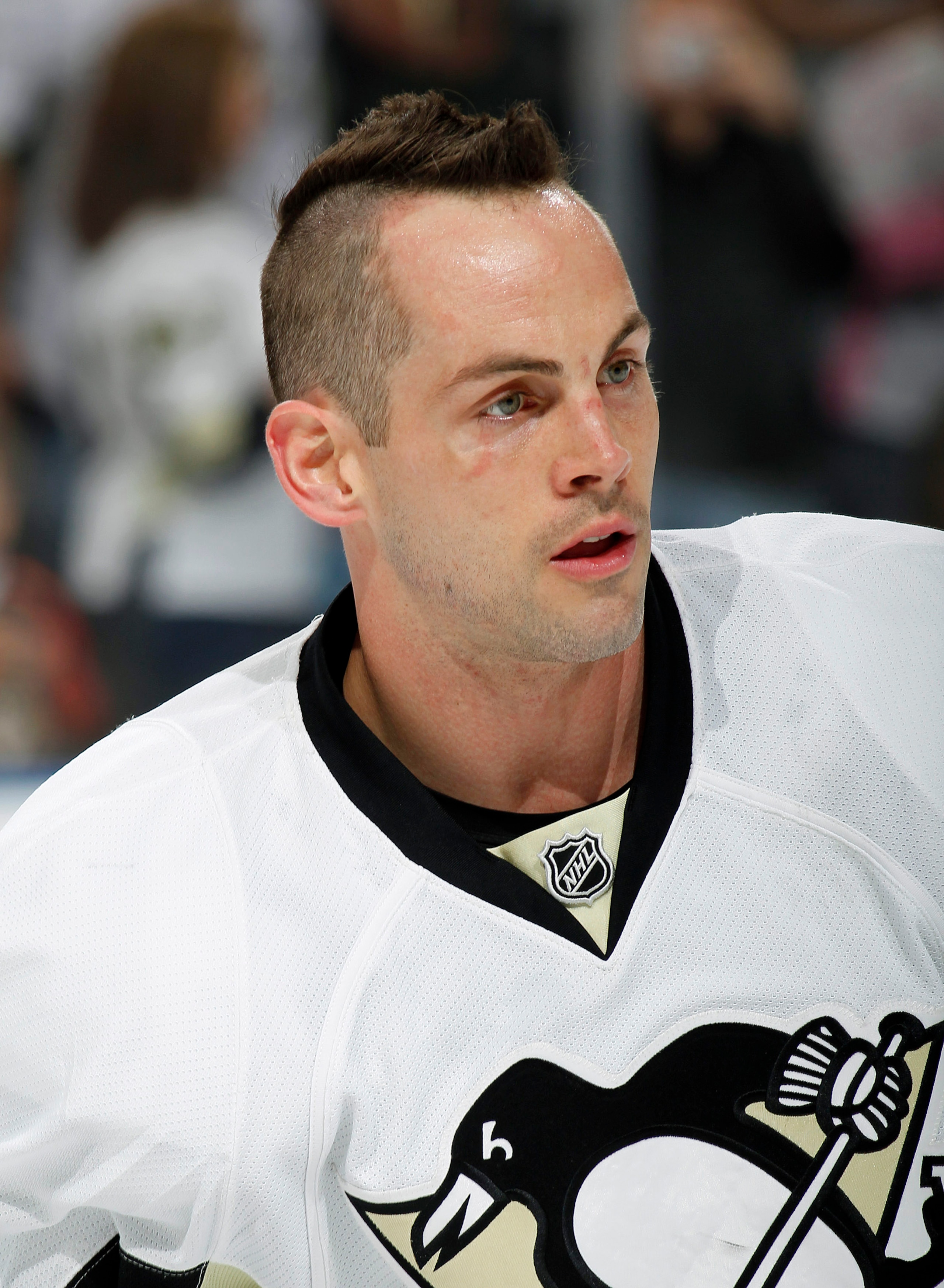 SUNRISE, FL - APRIL 2: Craig Adams #27 of the Pittsburgh Penguins skates prior to the NHL game against the Florida Panthers on April 2, 2011 at the BankAtlantic Center in Sunrise, Florida. (Photo by Joel Auerbach/Getty Images) SUNRISE, FL - APRIL 2: Craig Adams #27 of the Pittsburgh Penguins skates prior to the NHL game against the Florida Panthers on April 2, 2011 at the BankAtlantic Center in Sunrise, Florida. (Photo by Joel Auerbach/Getty Images)