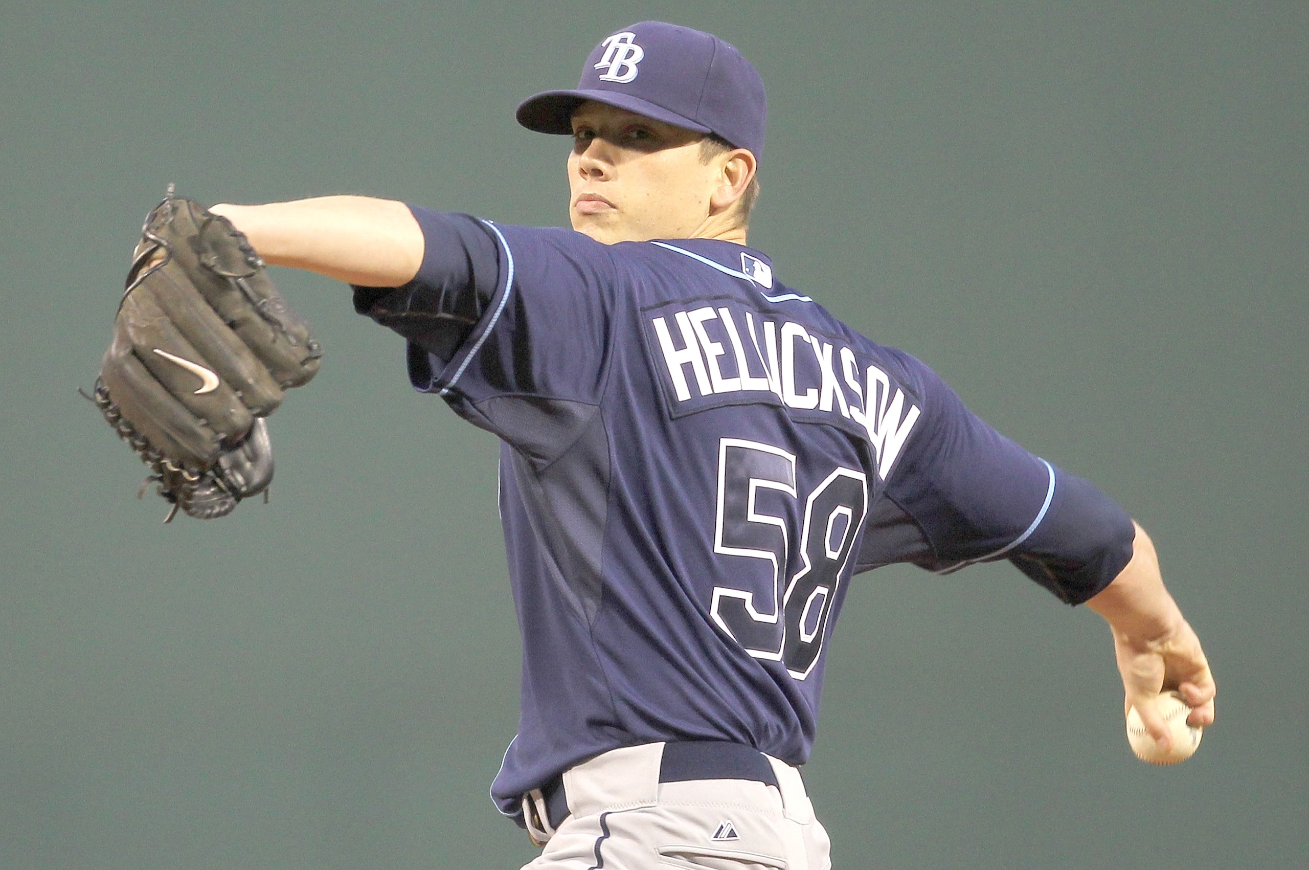 BOSTON, MA - APRIL 11: Jeremy Hellickson #58 of the Tampa Bay Rays throws against the Boston Red Sox at Fenway Park April 11, 2011 in Boston, Massachusetts. (Photo by Jim Rogash/Getty Images) BOSTON, MA - APRIL 11: Jeremy Hellickson #58 of the Tampa Bay Rays throws against the Boston Red Sox at Fenway Park April 11, 2011 in Boston, Massachusetts. (Photo by Jim Rogash/Getty Images)