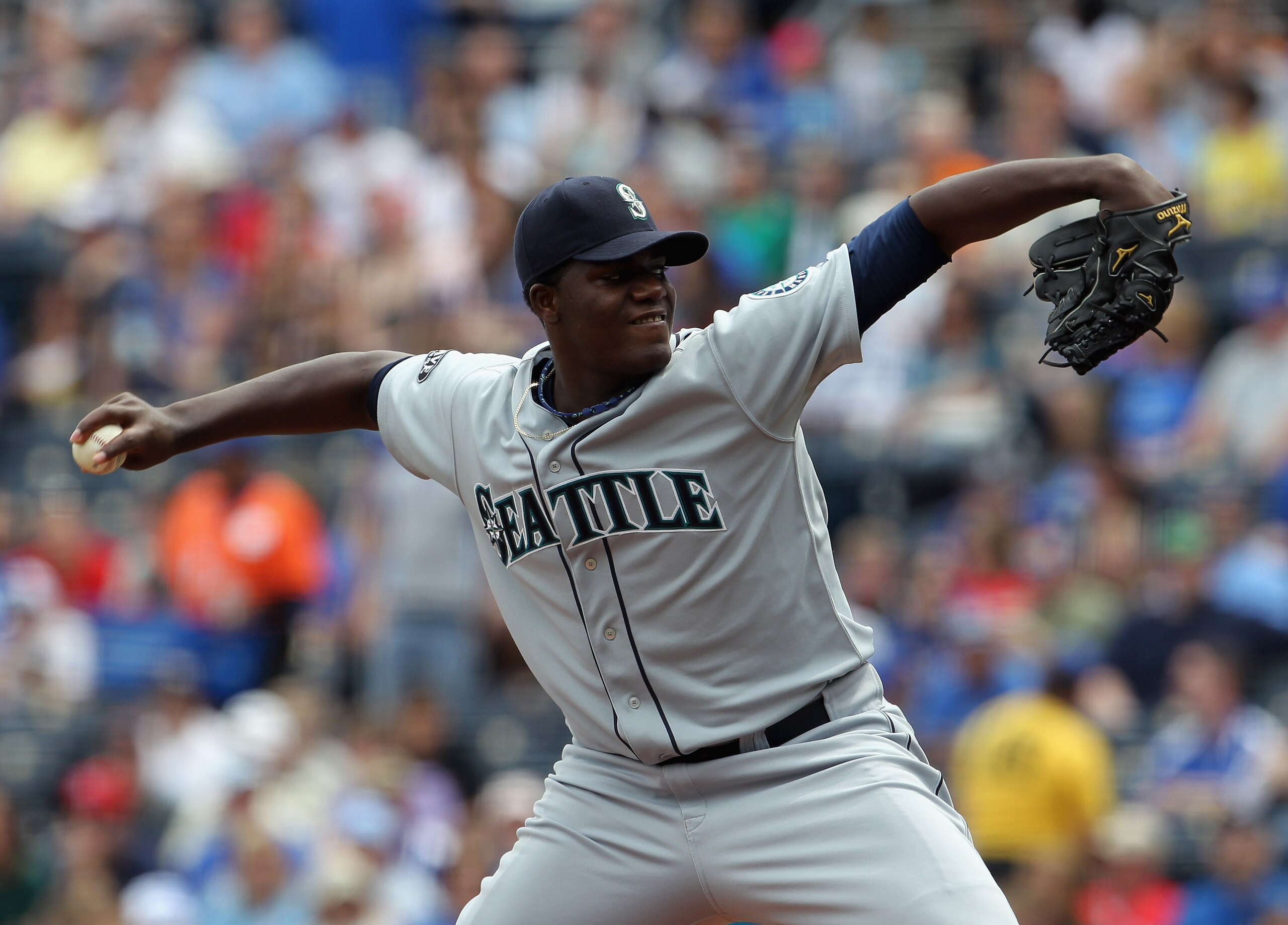 KANSAS CITY, MO - APRIL 17: Starting Michael Pineda #36 of the Seattle Mariners pitches during the game against the Kansas City Royals on April 17, 2011 at Kauffman Stadium in Kansas City, Missouri. (Photo by Jamie Squire/Getty Images) KANSAS CITY, MO - APRIL 17: Starting Michael Pineda #36 of the Seattle Mariners pitches during the game against the Kansas City Royals on April 17, 2011 at Kauffman Stadium in Kansas City, Missouri. (Photo by Jamie Squire/Getty Images)