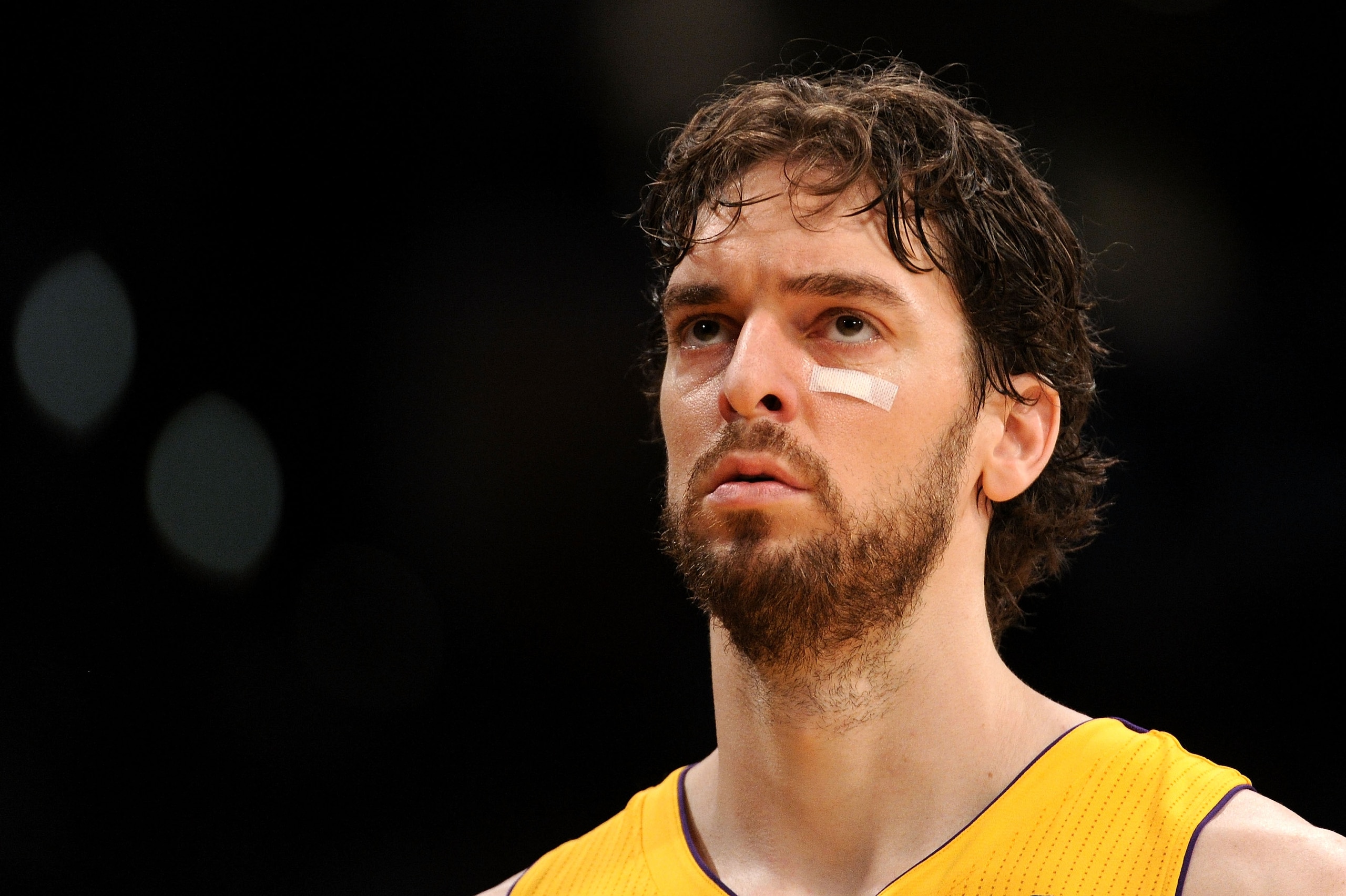 LOS ANGELES, CA - APRIL 20:  Pau Gasol #16 of the Los Angeles Lakers looks on in the first quarter while taking on the New Orleans Hornets in Game Two of the Western Conference Quarterfinals in the 2011 NBA Playoffs on April 20, 2011 at Staples Center in