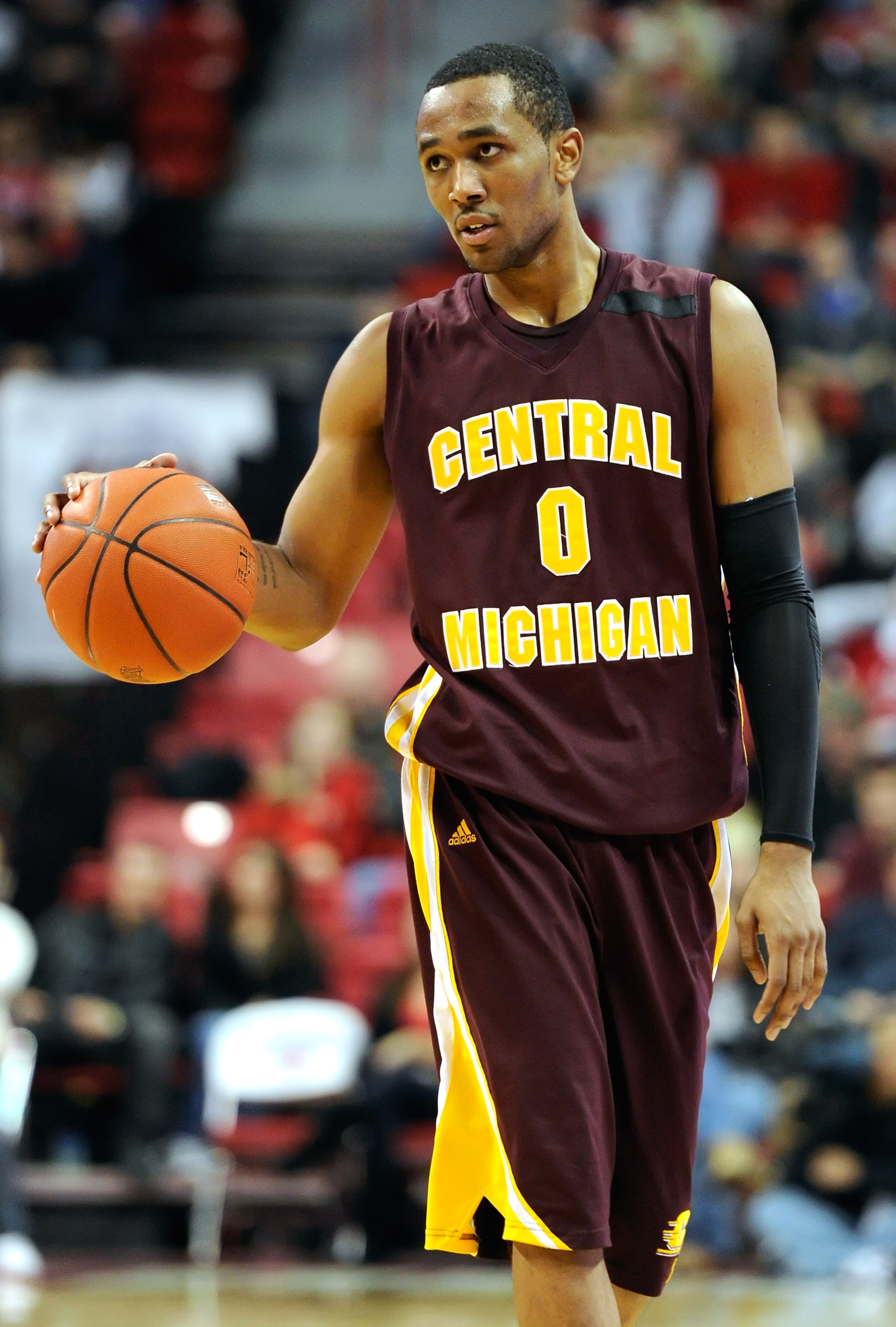 LAS VEGAS, NV - DECEMBER 30:  Trey Zeigler #0 of the Central Michigan Chippewas brings the ball up the court against the UNLV Rebels during their game at the Thomas & Mack Center December 30, 2010 in Las Vegas, Nevada. UNLV won 73-47.  (Photo by Ethan Mil