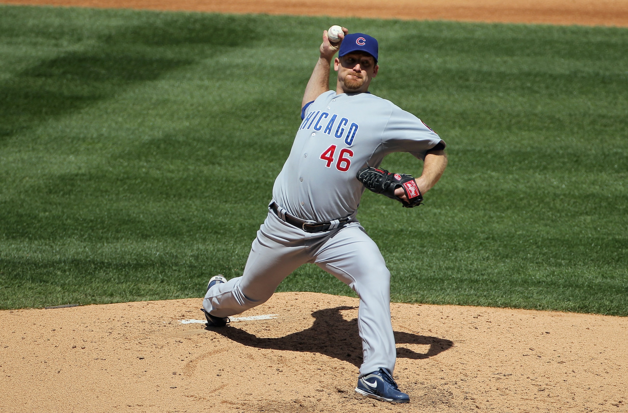 DENVER, CO - APRIL 17:  Starting pitcher Ryan Dempster #46 of the Chicago Cubs delivers against the Colorado Rockies at Coors Field on April 17, 2011 in Denver, Colorado.  (Photo by Doug Pensinger/Getty Images)