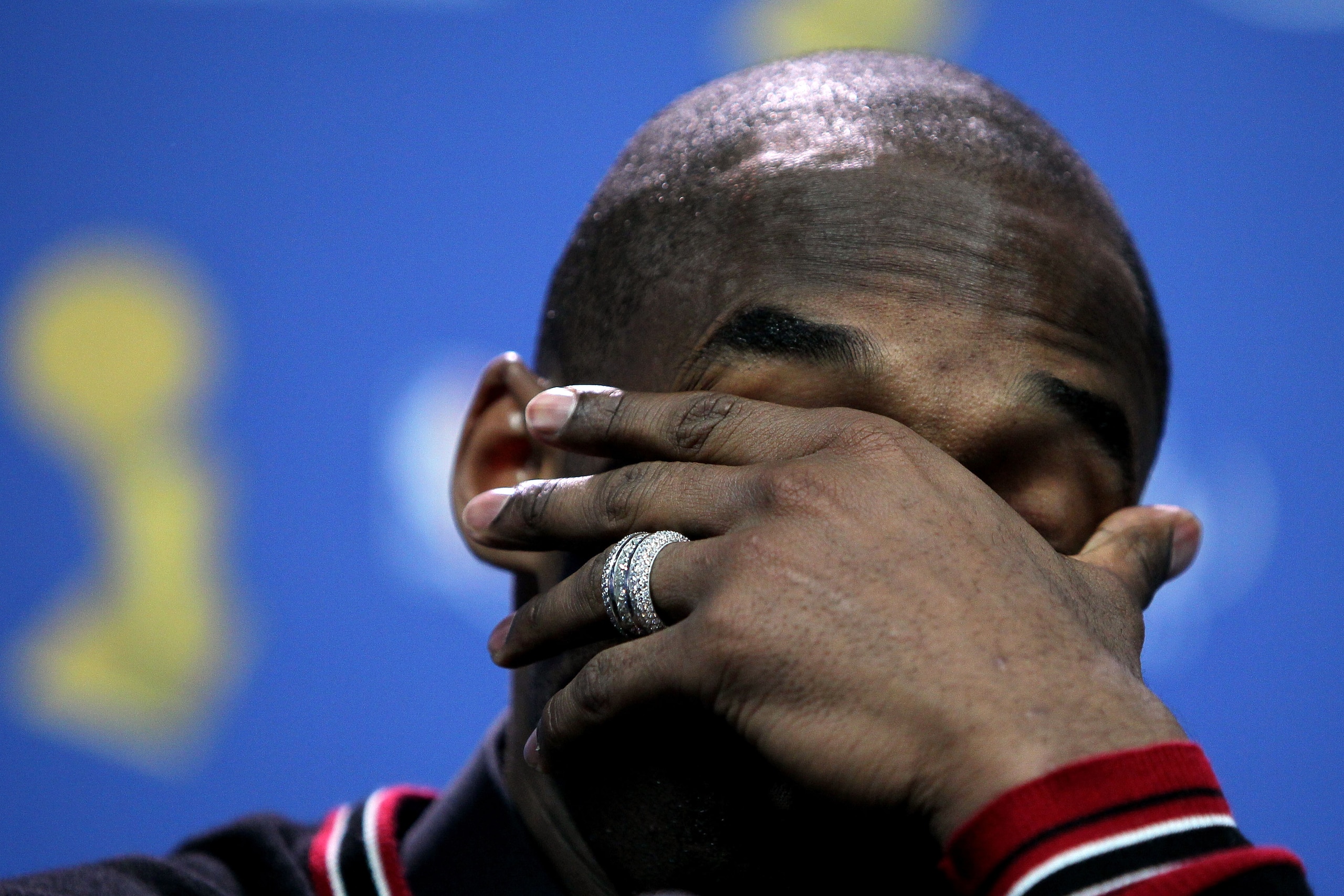 BOSTON - JUNE 10:  Kobe Bryant #24 of the Los Angeles Lakers speaks to the media after the Lakers' loss to the Boston Celtics during Game Four of the 2010 NBA Finals on June 10, 2010 at TD Garden in Boston, Massachusetts. NOTE TO USER: User expressly ackn