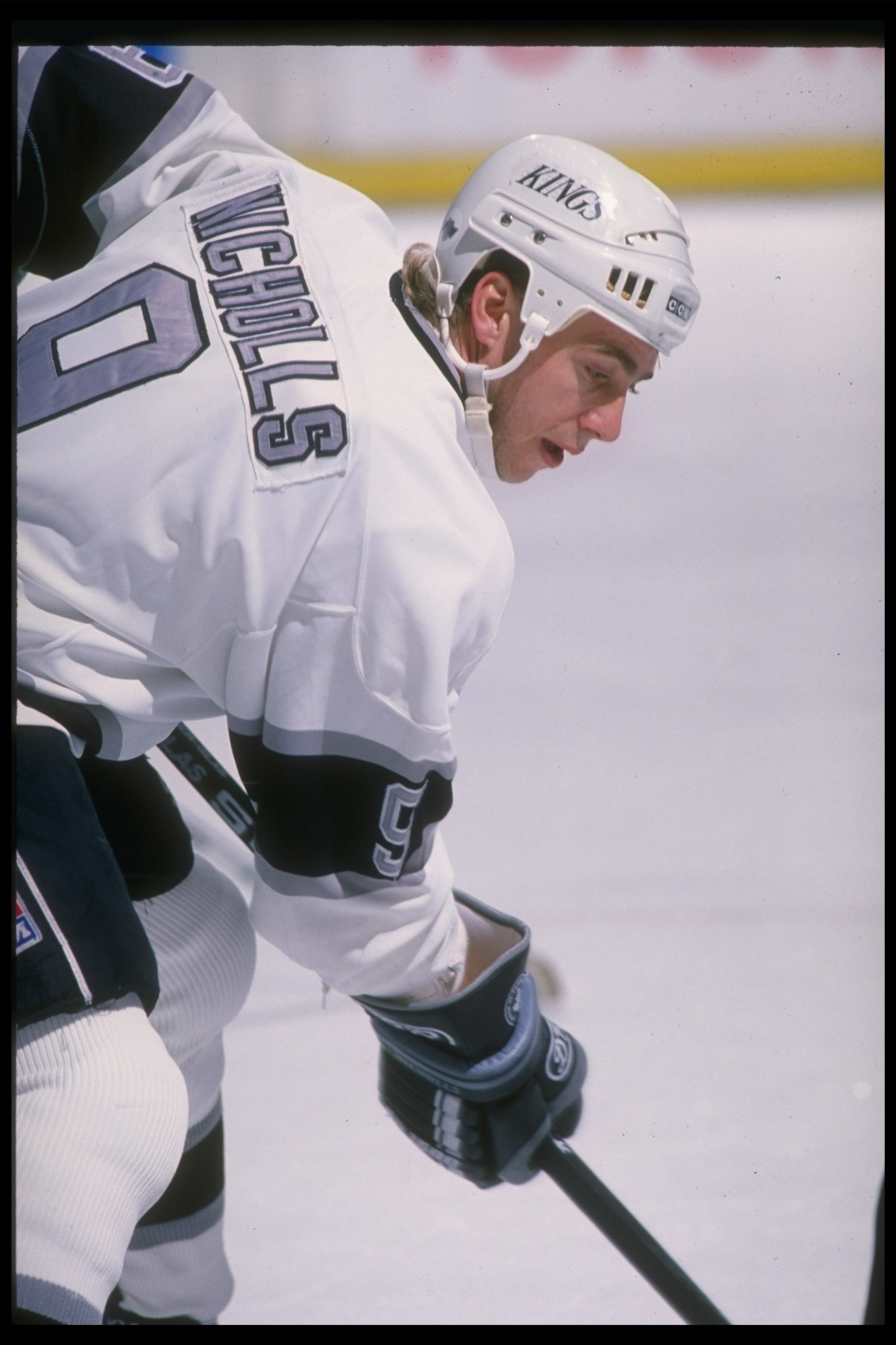 1988-1989: Forward Bernie Nicholls of the Los Angeles Kings. Mandatory Credit: Mike Powell /Allsport 1988-1989: Forward Bernie Nicholls of the Los Angeles Kings. Mandatory Credit: Mike Powell /Allsport