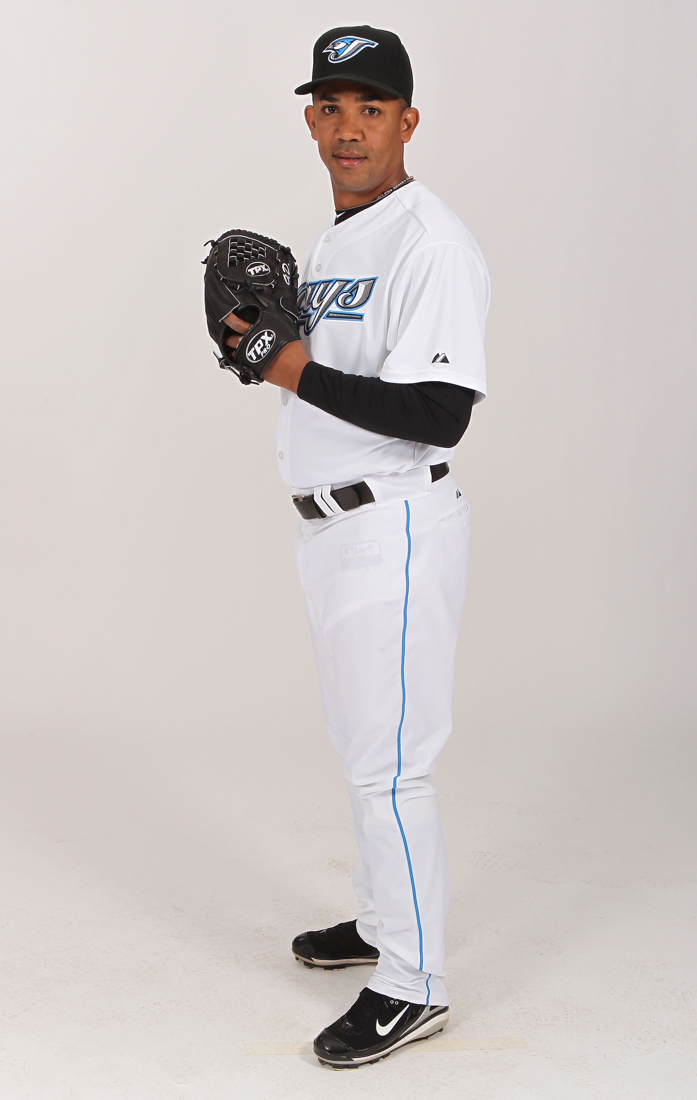 DUNEDIN, FL - FEBRUARY 20:  Octavio Dotel #35 of the Toronto Blue Jays poses during photo day at Florida Auto Exchange Stadium on February 20, 2011 in Dunedin, Florida.  (Photo by Nick Laham/Getty Images)