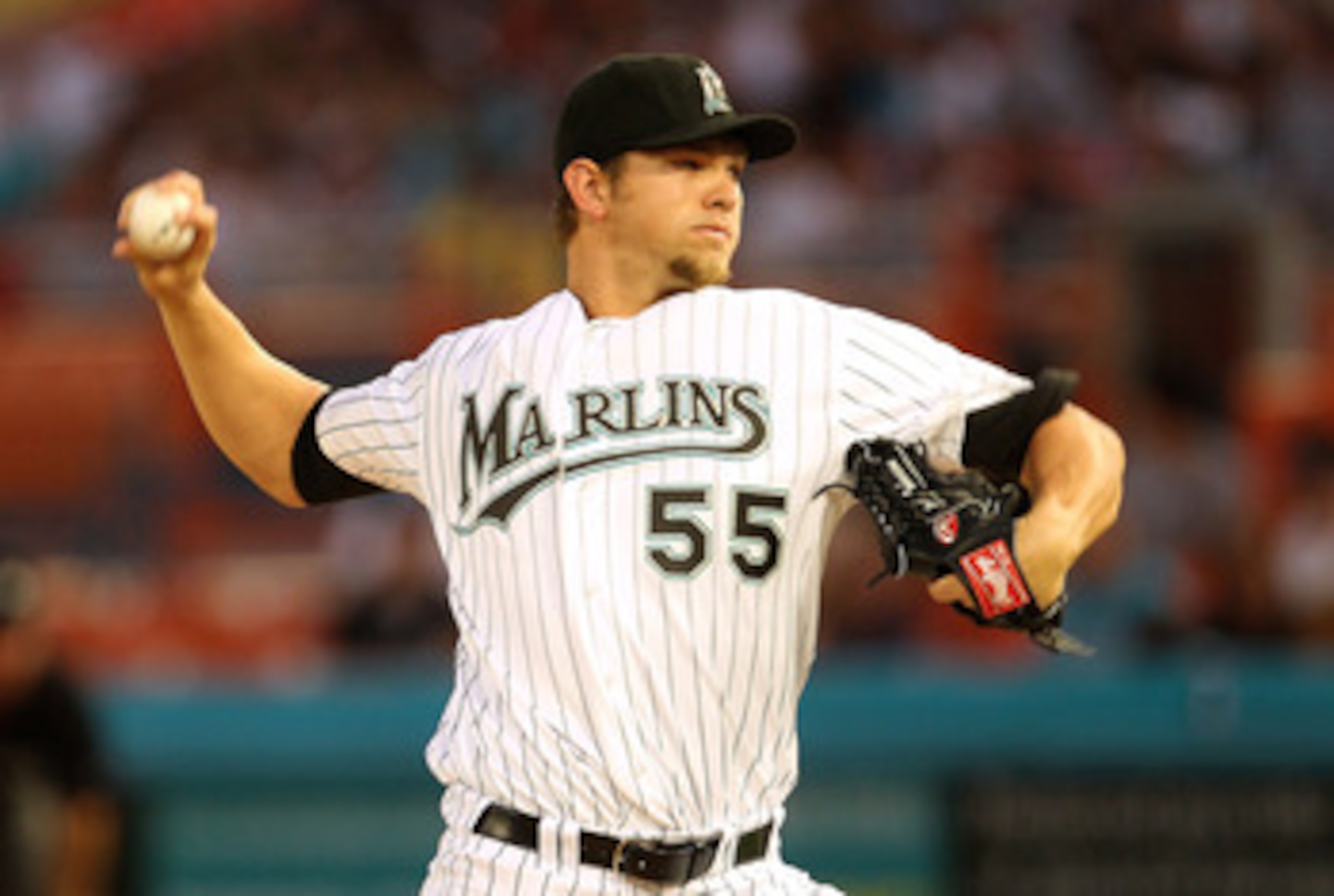 MIAMI GARDENS, FL - APRIL 01: Josh Johnson #55 of the Florida Marlins pitches during opening day against the New York Mets at Sun Life Stadium on April 1, 2011 in Miami Gardens, Florida. (Photo by Mike Ehrmann/Getty Images) MIAMI GARDENS, FL - APRIL 01: Josh Johnson #55 of the Florida Marlins pitches during opening day against the New York Mets at Sun Life Stadium on April 1, 2011 in Miami Gardens, Florida. (Photo by Mike Ehrmann/Getty Images)