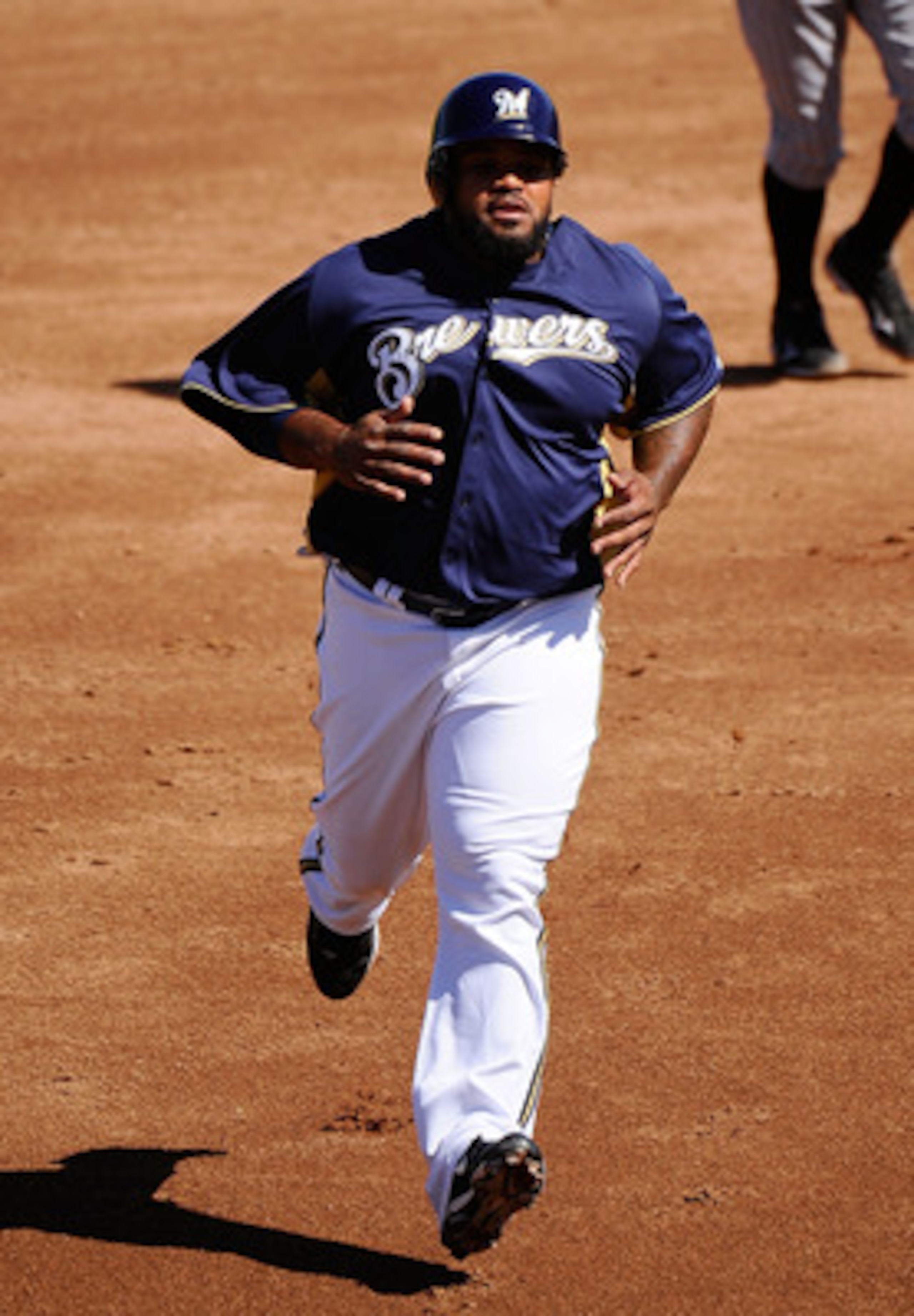 PHOENIX, AZ - MARCH 10:  Prince Fielder #28 of the Milwaukee Brewers plays against the Colorado Rockies during spring training baseball game at Maryvale Baseball Park on March 10, 2011 in Phoenix, Arizona.  (Photo by Kevork Djansezian/Getty Images)