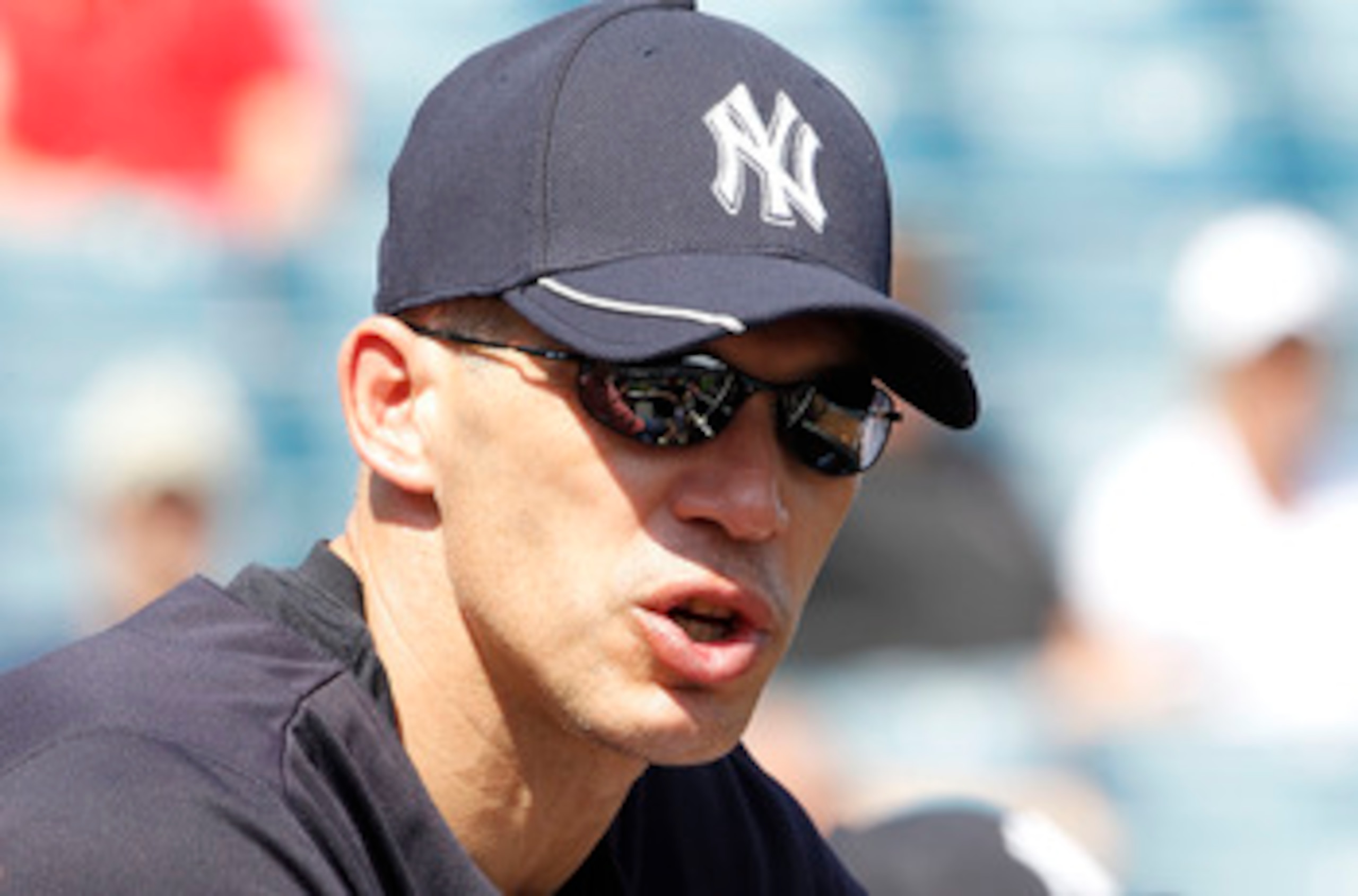 TAMPA, FL - FEBRUARY 20: Manager Joe Girardi #28 of the New York Yankees watch the action during the first full team workout of Spring Training on February 20, 2011 at the George M. Steinbrenner Field in Tampa, Florida.  (Photo by Leon Halip/Getty Images)