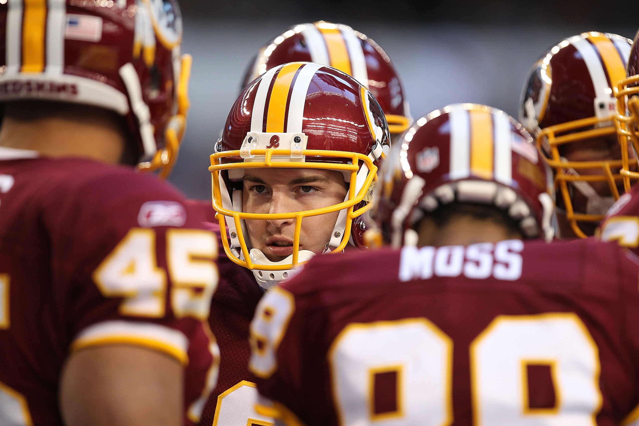 ARLINGTON, TX - DECEMBER 19: Quarterback Rex Grossman #8 of the Washington Redskins during play against the Dallas Cowboys at Cowboys Stadium on December 19, 2010 in Arlington, Texas. (Photo by Ronald Martinez/Getty Images) ARLINGTON, TX - DECEMBER 19: Quarterback Rex Grossman #8 of the Washington Redskins during play against the Dallas Cowboys at Cowboys Stadium on December 19, 2010 in Arlington, Texas. (Photo by Ronald Martinez/Getty Images)