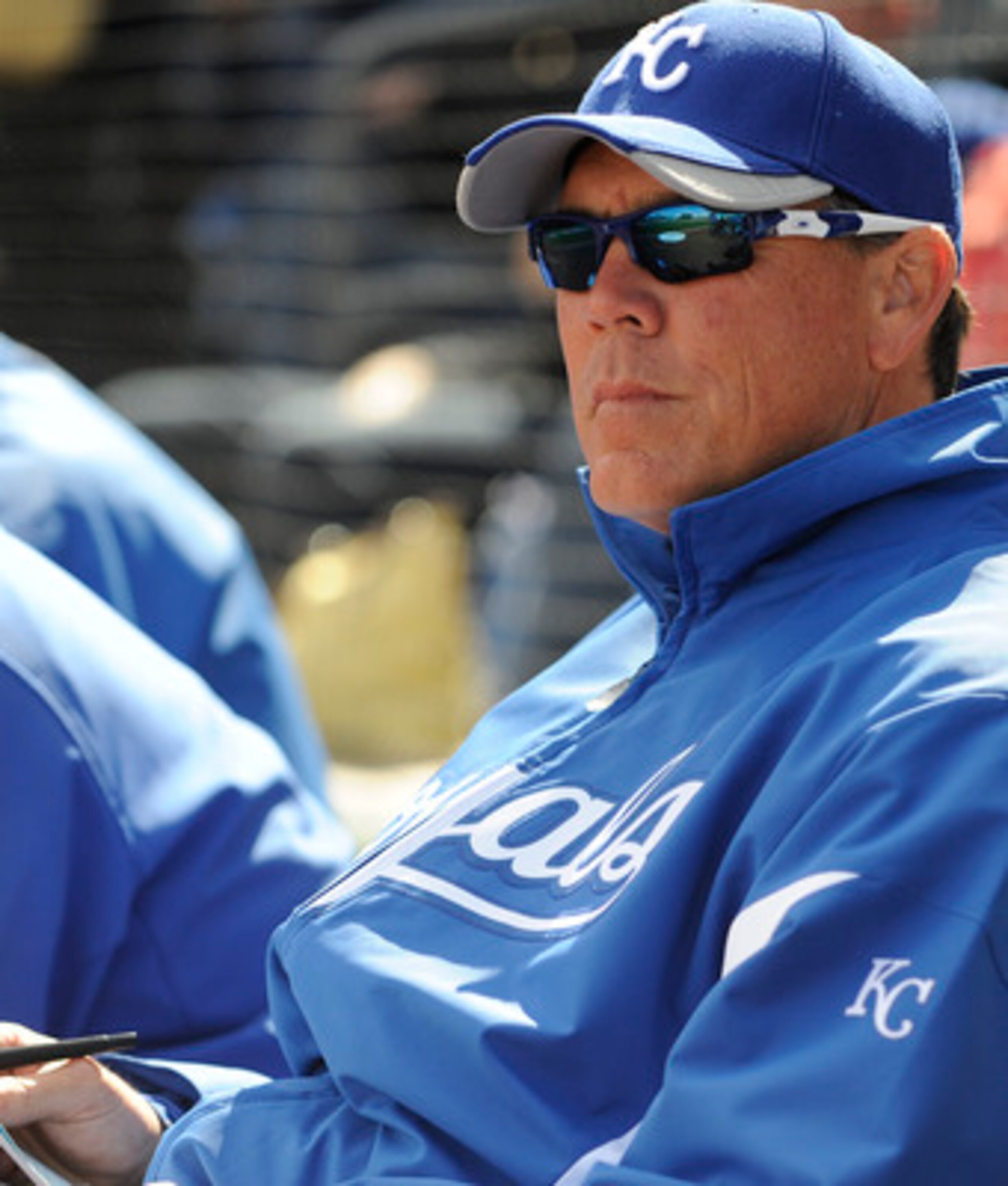 SURPISE, AZ - FEBRUARY 27: Ned Yost manager of the Kansas City Royals looks on during a spring training game against the Texas Rangers at Surprise Stadium on February 27, 2011 in Surprise, Arizona. (Photo by Rob Tringali/Getty Images)