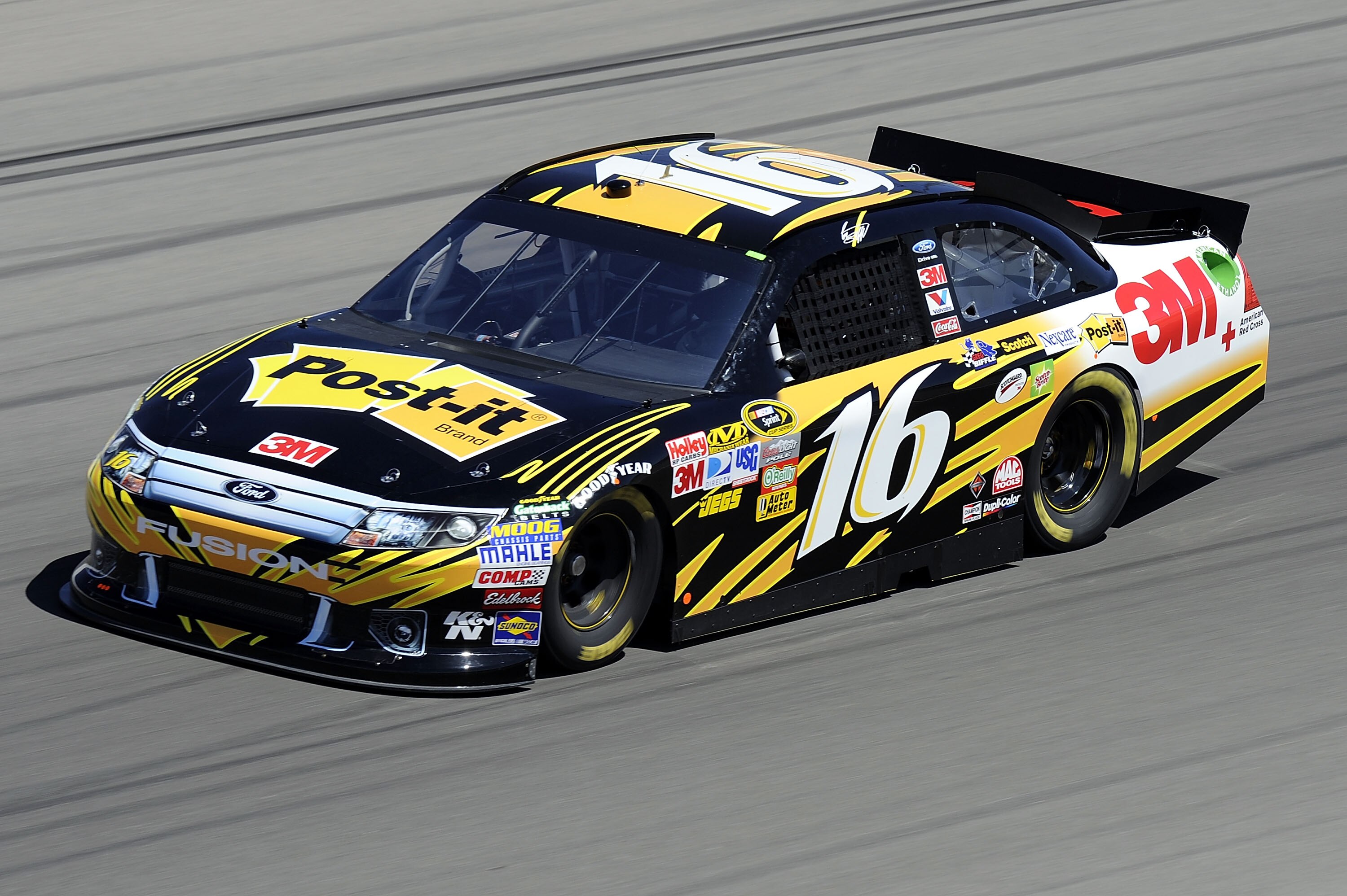 LAS VEGAS, NV - MARCH 04:  Greg Biffle drives the #16 3M Post-it Ford during practice for the NASCAR Sprint Cup Series Kobalt Tools 400 at Las Vegas Motor Speedway on March 4, 2011 in Las Vegas, Nevada.  (Photo by John Harrelson/Getty Images for NASCAR)