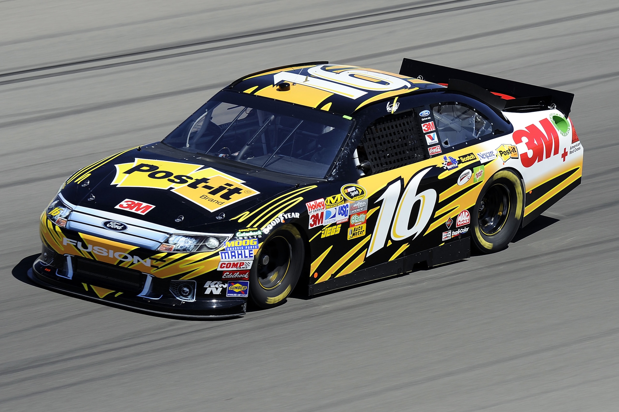 LAS VEGAS, NV - MARCH 04:  Greg Biffle drives the #16 3M Post-it Ford during practice for the NASCAR Sprint Cup Series Kobalt Tools 400 at Las Vegas Motor Speedway on March 4, 2011 in Las Vegas, Nevada.  (Photo by John Harrelson/Getty Images for NASCAR)
