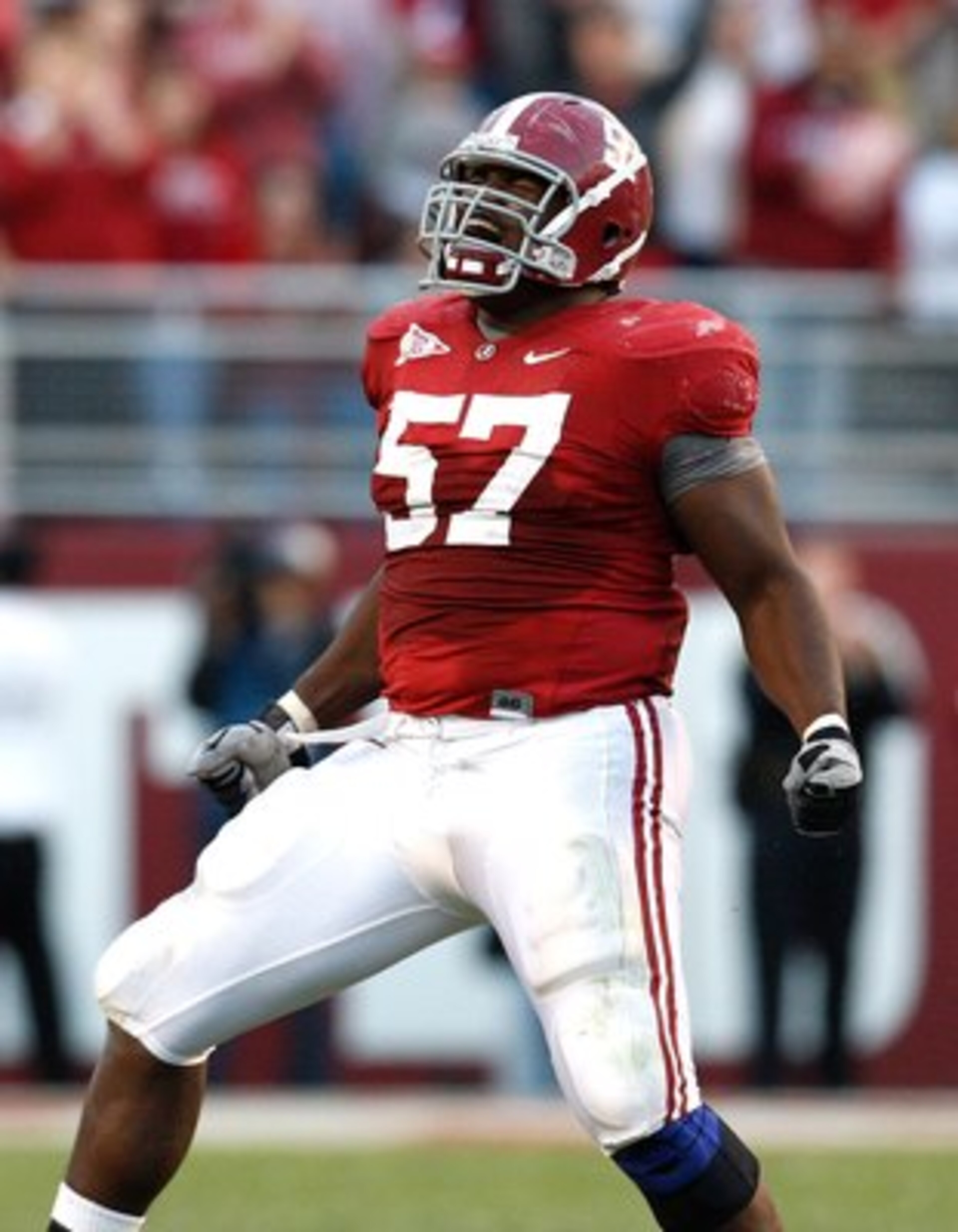 TUSCALOOSA, AL - OCTOBER 24:  Marcell Dareus #57 of the Alabama Crimson Tide against the Tennessee Volunteers at Bryant-Denny Stadium on October 24, 2009 in Tuscaloosa, Alabama.  (Photo by Kevin C. Cox/Getty Images)