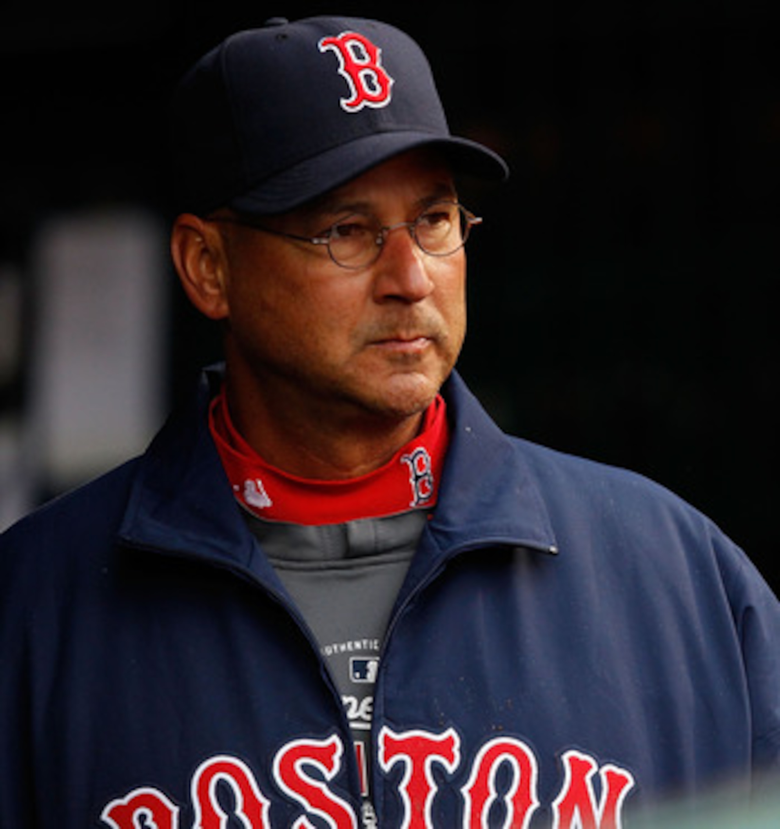 CLEVELAND - APRIL 06:  Manager Terry Francona #47 of the Boston Red Sox watches the field be prepared prior to the game against the Cleveland Indians on April 6, 2011 at Progressive Field in Cleveland, Ohio.  (Photo by Jared Wickerham/Getty Images)