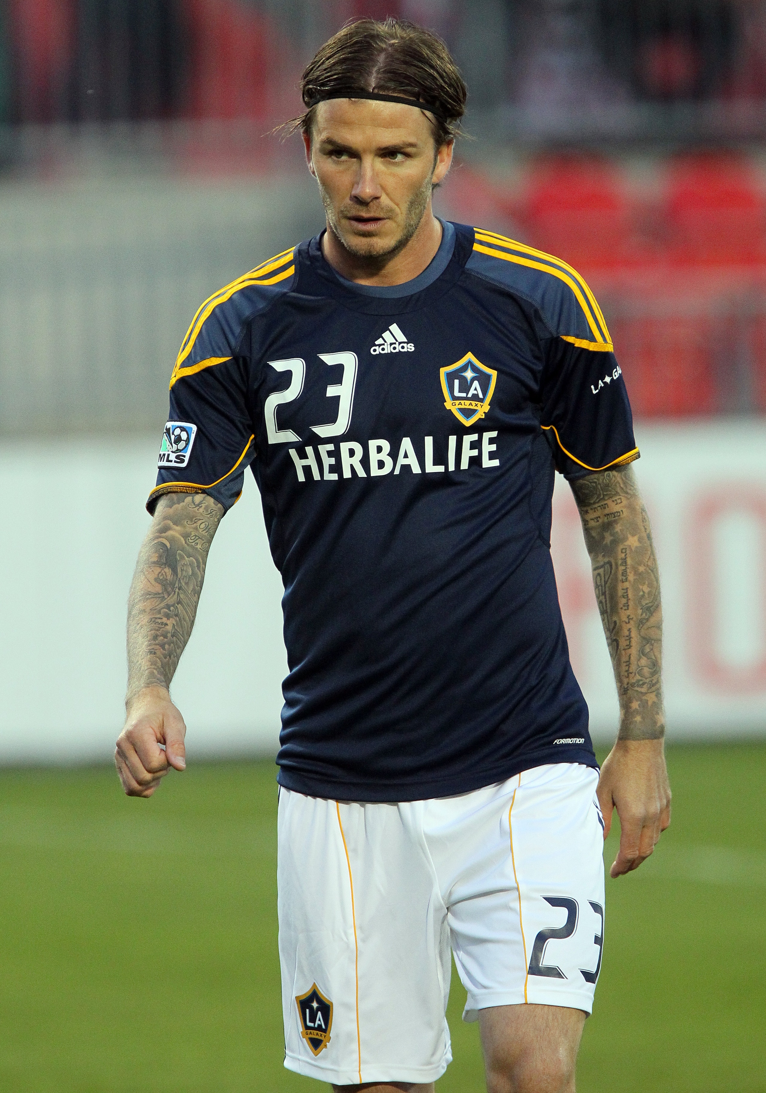 TORONTO, CANADA - APRIL 13: David Beckham #23 of Los Angeles Galaxy warms up before MLS action against Toronto FC at BMO Field April 13, 2011 in Toronto, Ontario, Canada. (Photo by Abelimages/Getty Images)