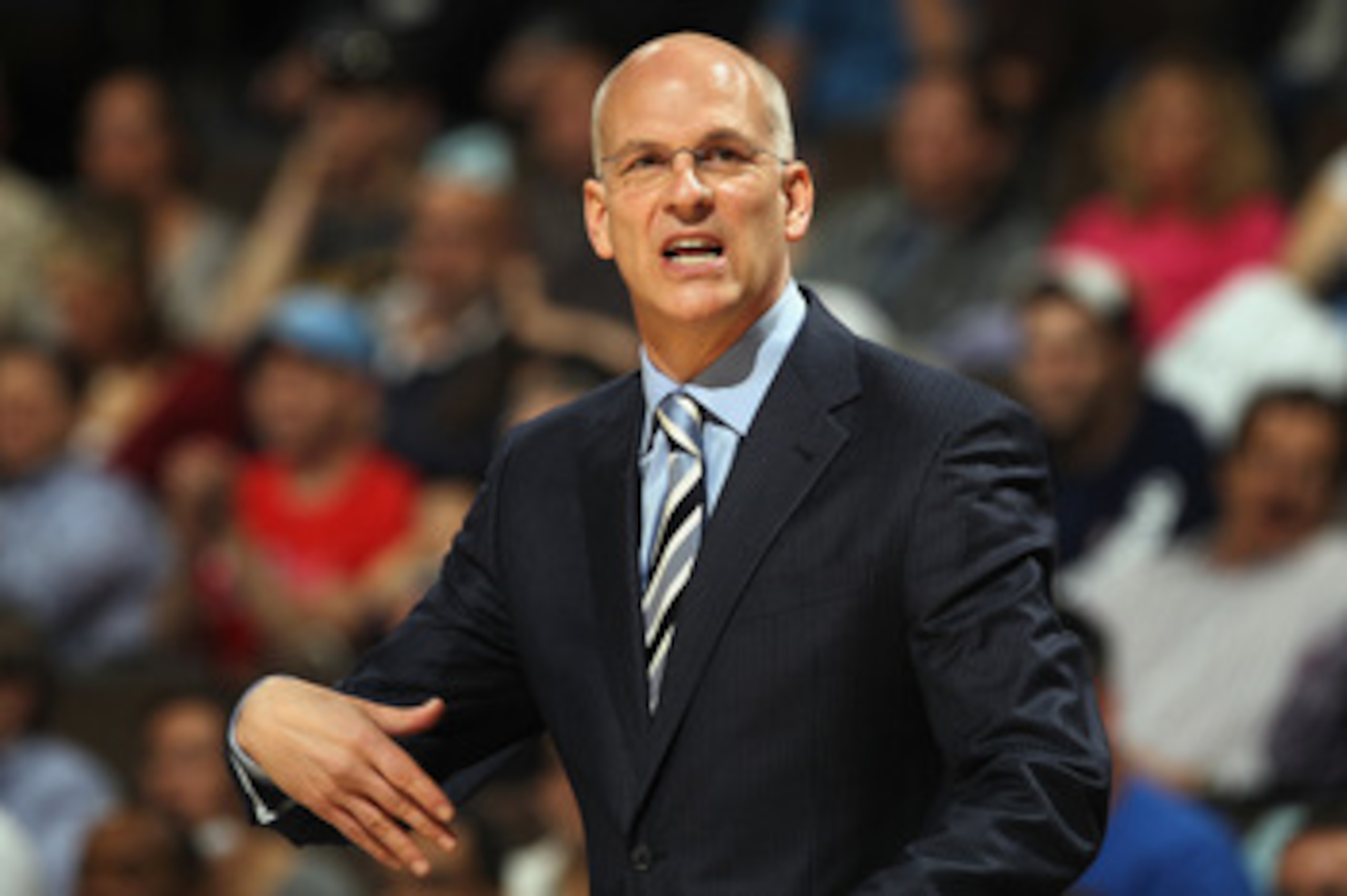 DENVER, CO - MARCH 21:  Head coach Jay Triano of the Toronto Raptors leads his team against the Denver Nuggets at the Pepsi Center on March 21, 2011 in Denver, Colorado. NOTE TO USER: User expressly acknowledges and agrees that, by downloading and or usin