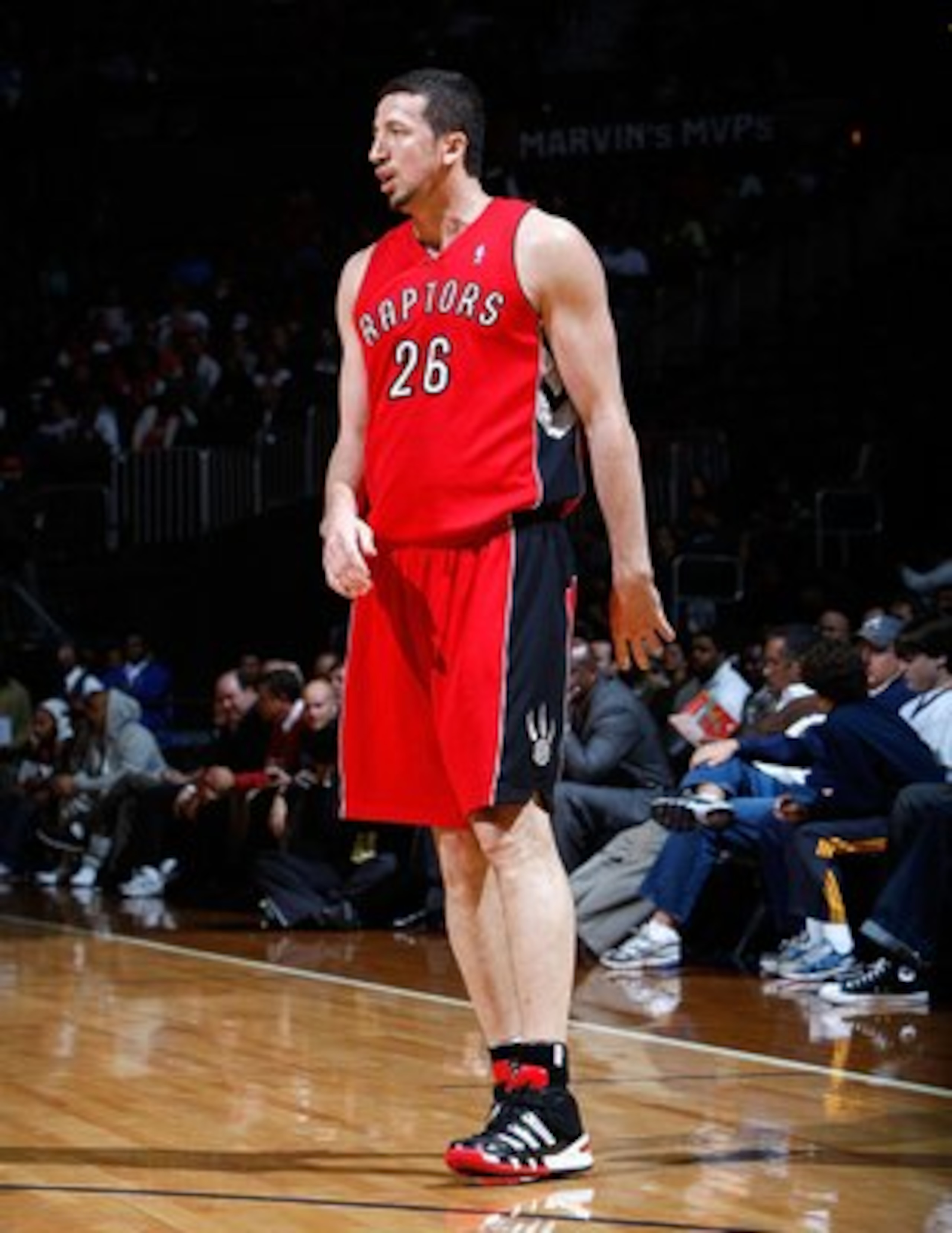ATLANTA - DECEMBER 02:  Hedo Turkoglu #26 of the Toronto Raptors against the Atlanta Hawks at Philips Arena on December 2, 2009 in Atlanta, Georgia.  NOTE TO USER: User expressly acknowledges and agrees that, by downloading and/or using this Photograph, U