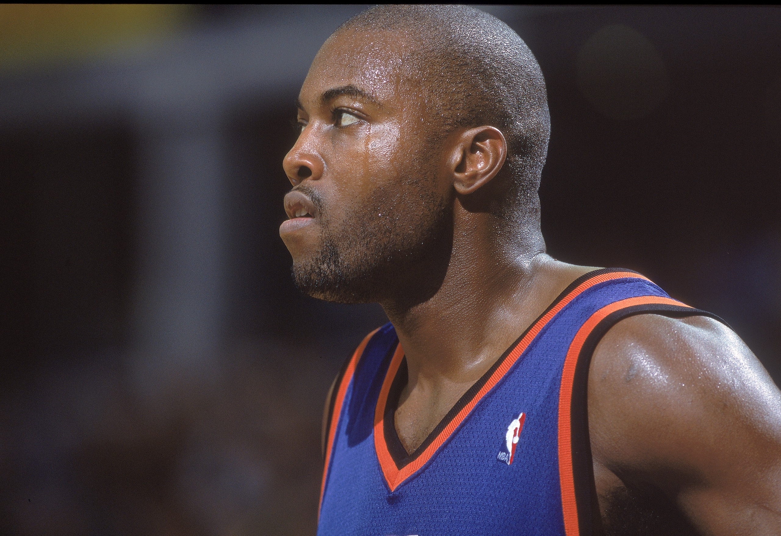 27 Mar 2001: Glen Rice #41 of the New York Knicks looks on during the game against the Sacramento Kings at the Arco Arena in Sacramento, California. The Kings defeated the Knicks 124-117.  NOTE TO USER: It is expressly understood that the only rights Alls