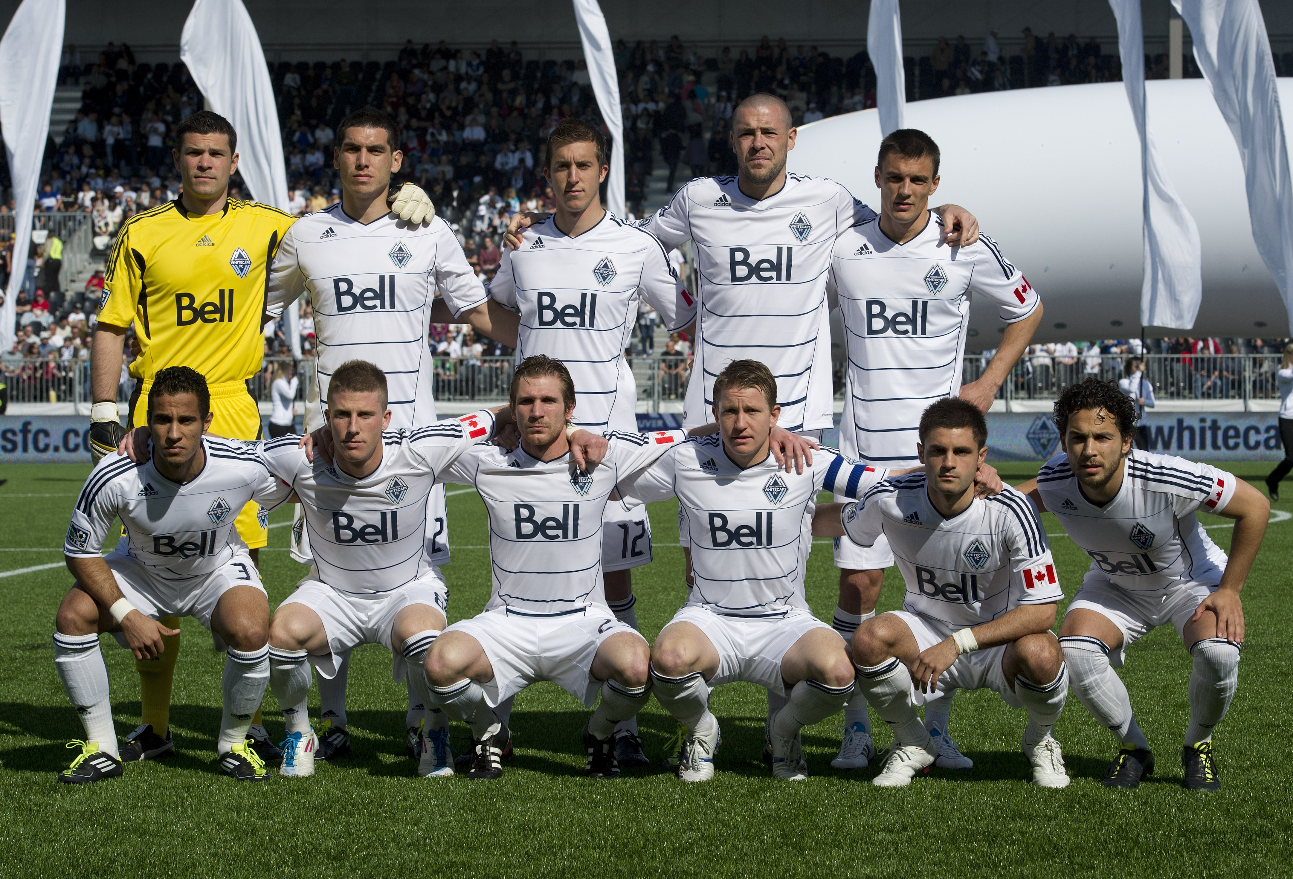VANCOUVER, CANADA - APRIL 23: Vancouver Whitecaps poses for a team photoprior to the start of MLS Soccer action against FC Dallas on April 23, 2011 at Rmpire Field in Vancouver, British Columbia, Canada. (Photo by Rich Lam/Getty Images)