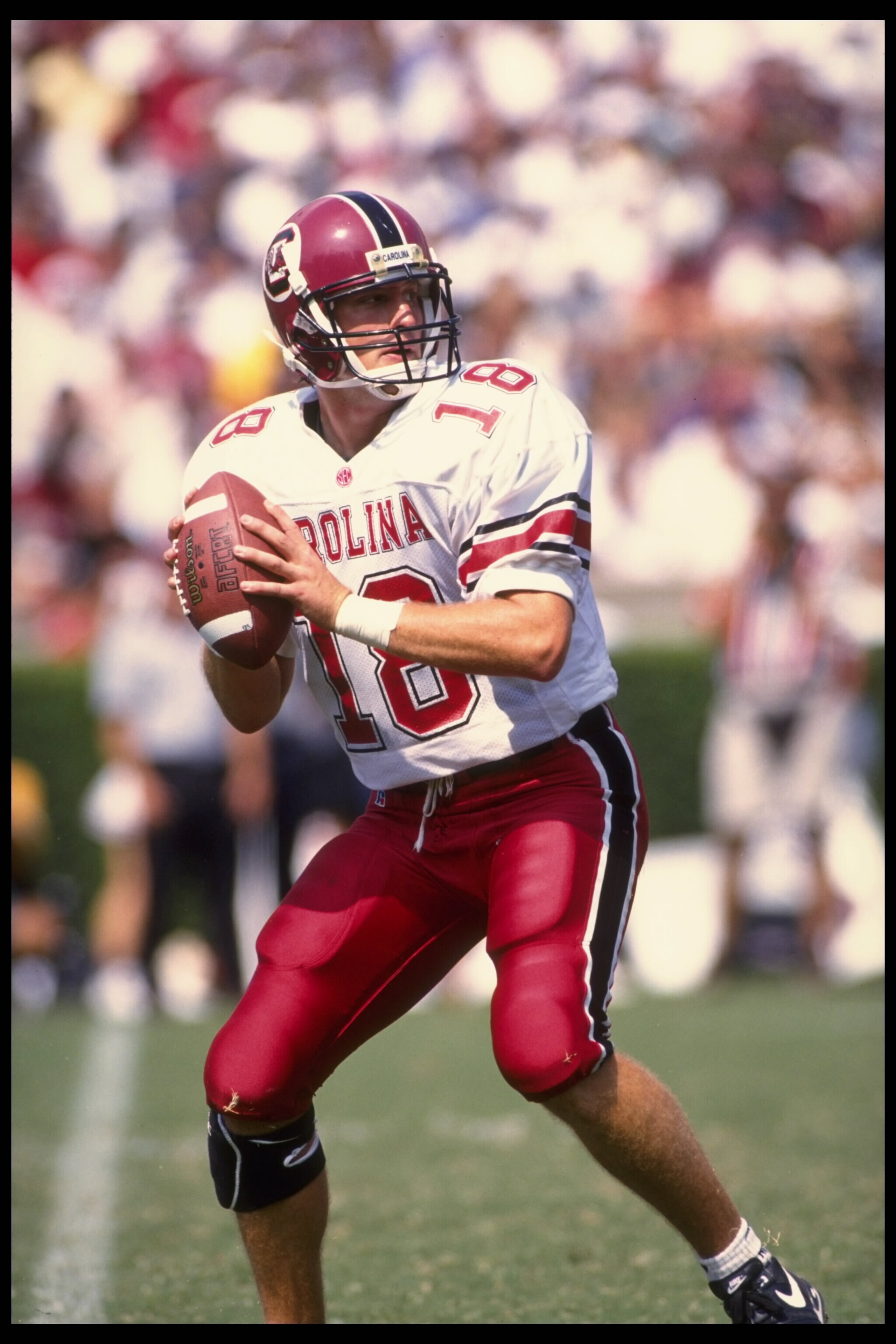 2 Sep 1995:  Quarterback Steve Taneyhill of South Carolina University drops back to pass during a 42-23 loss to the University of Georgia at Sanford Stadium in Athens, Georgia.  Mandatory Credit:  Jamie Squire/Allsport