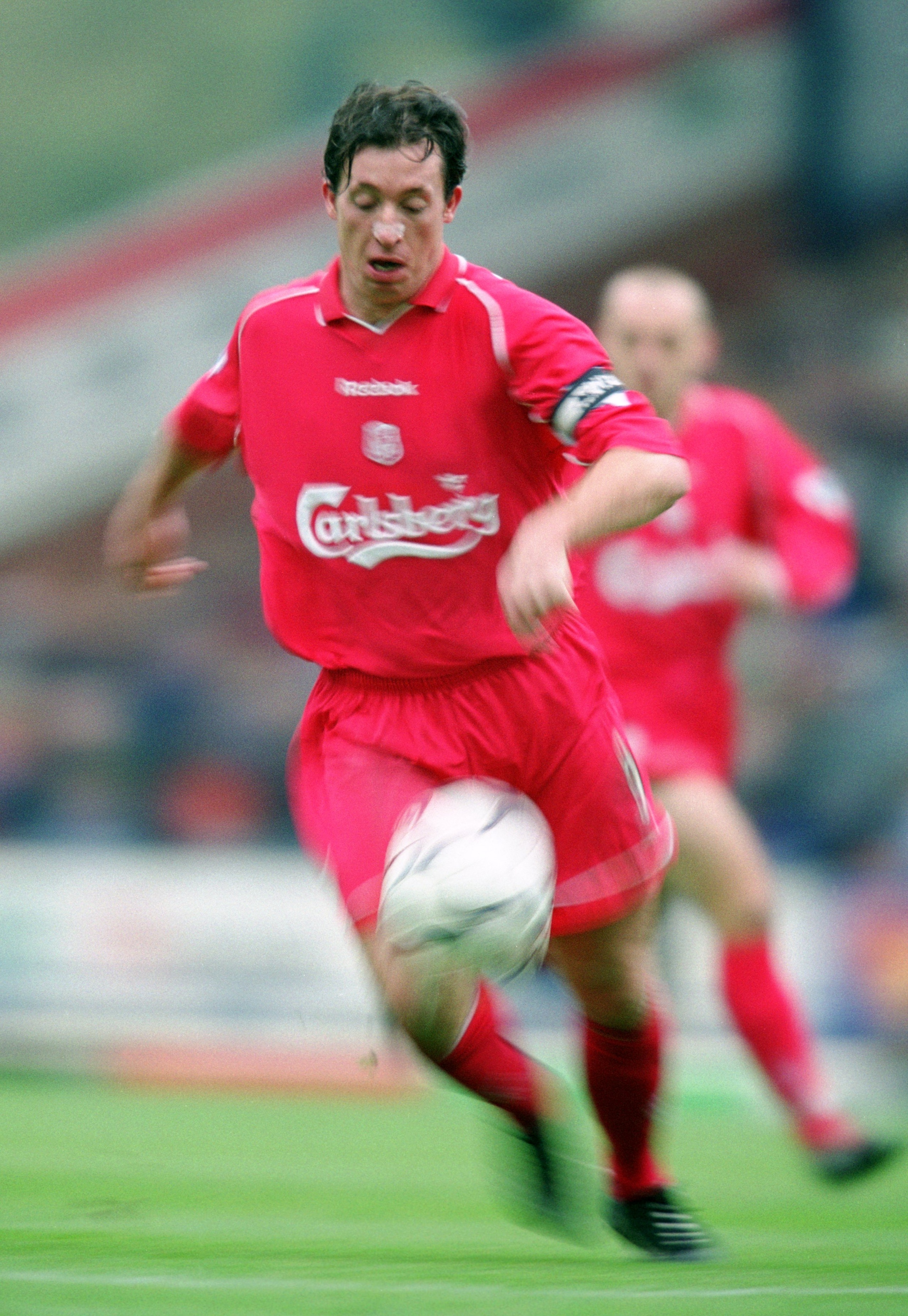 17 Nov 2001:  Robbie Fowler of Liverpool on the ball during the FA Barclaycard Premiership match between Blackburn Rovers and Liverpool played at Ewood Park in Blackburn, England. \ Mandatory Credit: Gary M Prior /Allsport