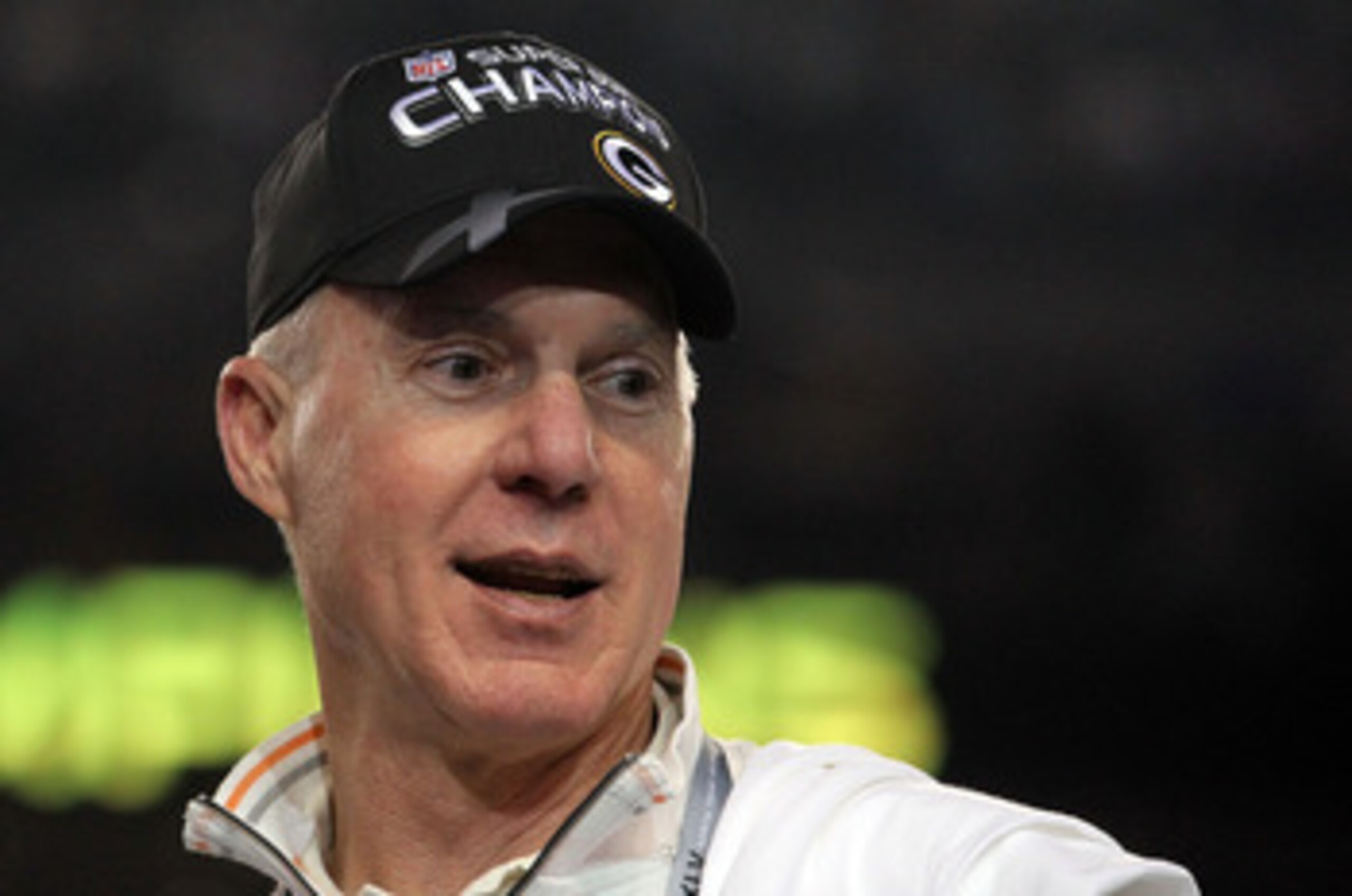 ARLINGTON, TX - FEBRUARY 06: General manager Ted Thompson of the Green Bay Packers looks on after the Packers defeated the Pittsburgh Steelers 31 to 25 in Super Bowl XLV at Cowboys Stadium on February 6, 2011 in Arlington, Texas.  (Photo by Ronald Martine