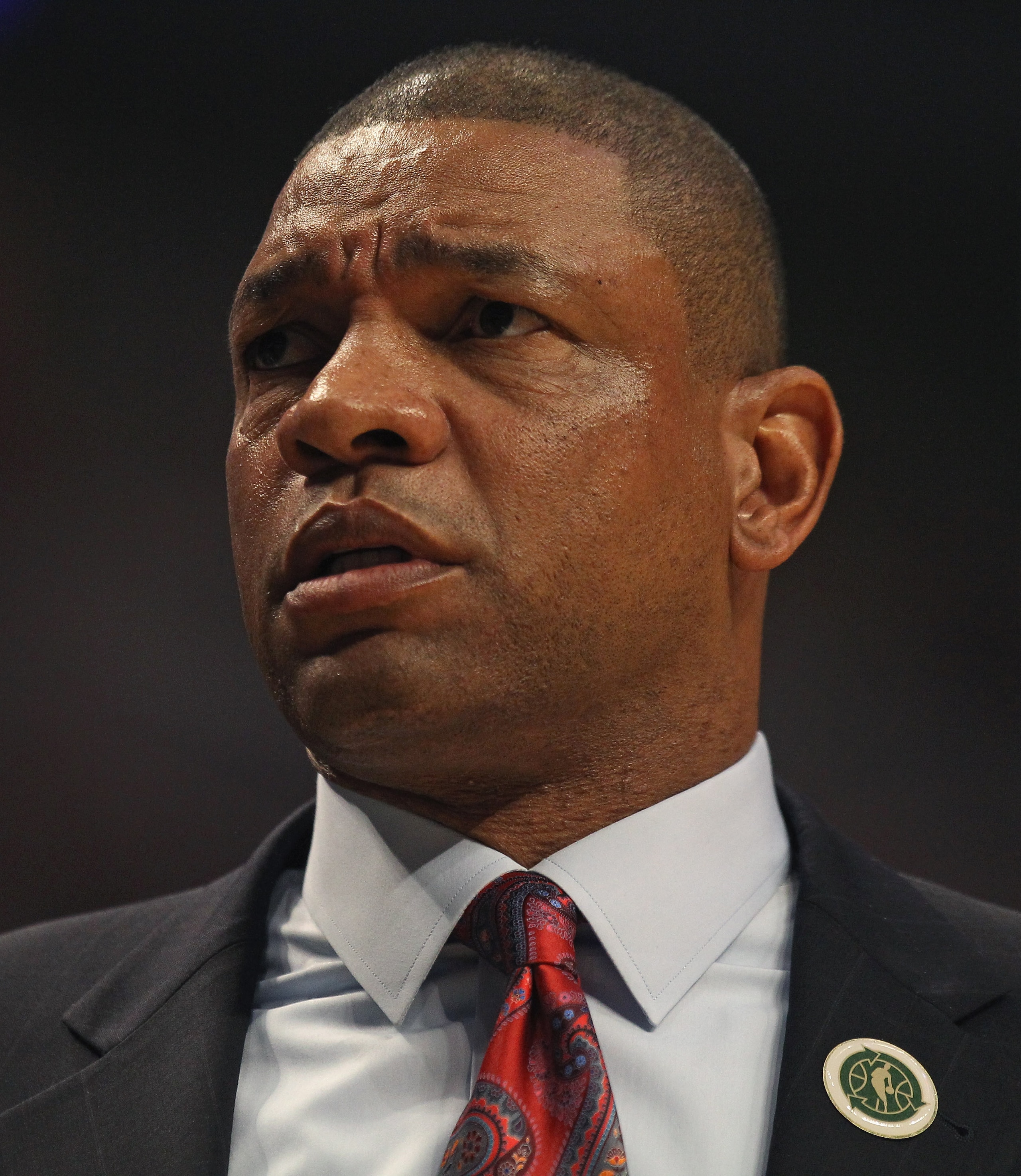 CHICAGO, IL - APRIL 07: Head coach Doc Rivers of the Boston Celtics watches as his team takes on the Chicago Bulls at United Center on April 7, 2011 in Chicago, Illinois. The Bulls defeated the Celtics 97-81. NOTE TO USER: User expressly acknowledges and