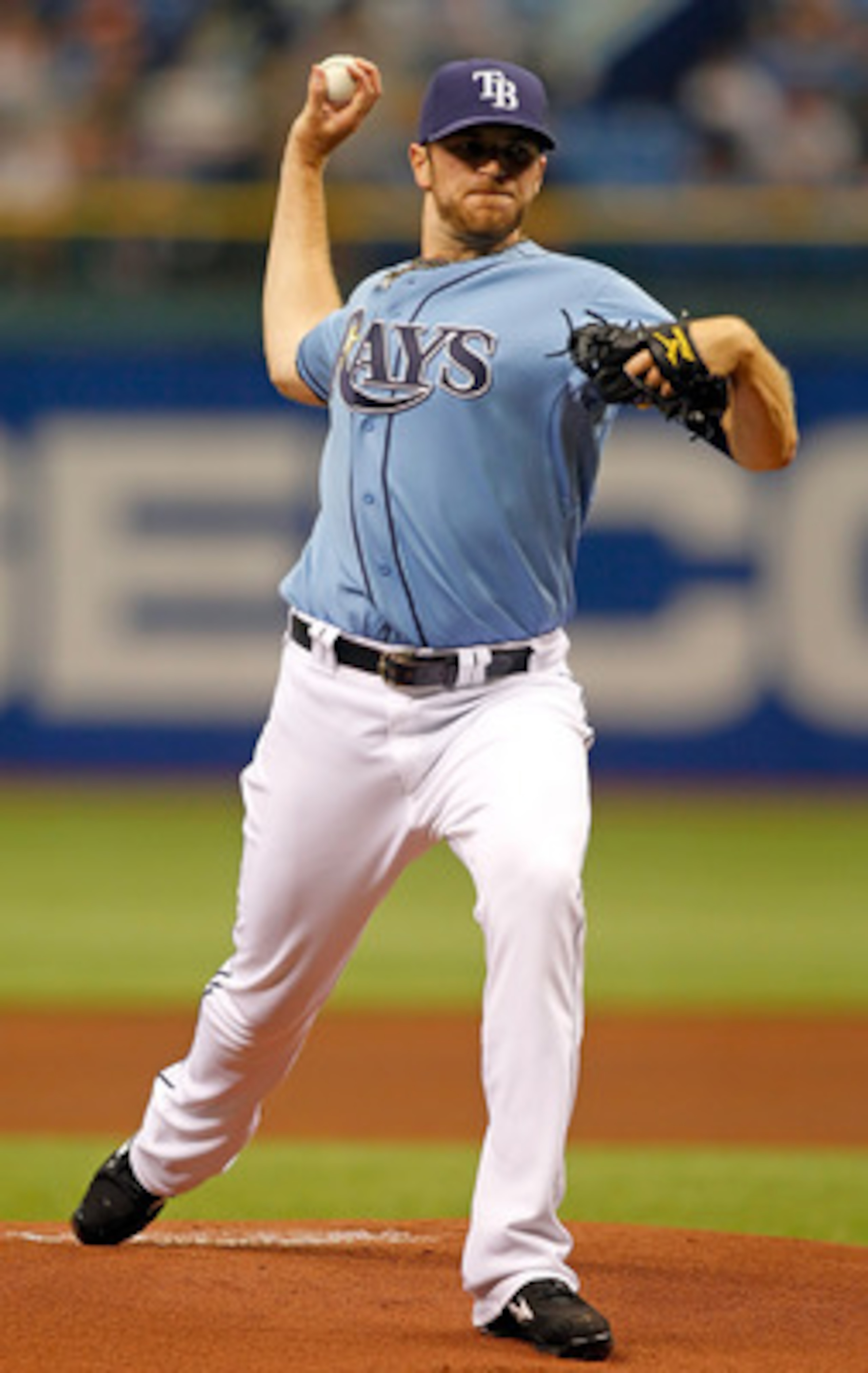 ST PETERSBURG, FL - APRIL 03:  Pitcher Wade Davis #40 of the Tampa Bay Rays pitches against the Baltimore Orioles during the game at Tropicana Field on April 3, 2011 in St. Petersburg, Florida.  (Photo by J. Meric/Getty Images)