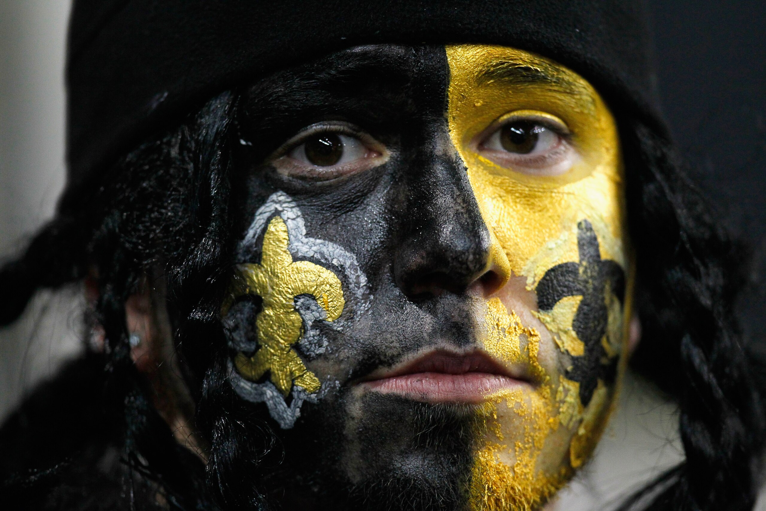 ATLANTA, GA - DECEMBER 27:  A fan of the New Orleans Saints against the Atlanta Falcons at Georgia Dome on December 27, 2010 in Atlanta, Georgia.  (Photo by Kevin C. Cox/Getty Images)