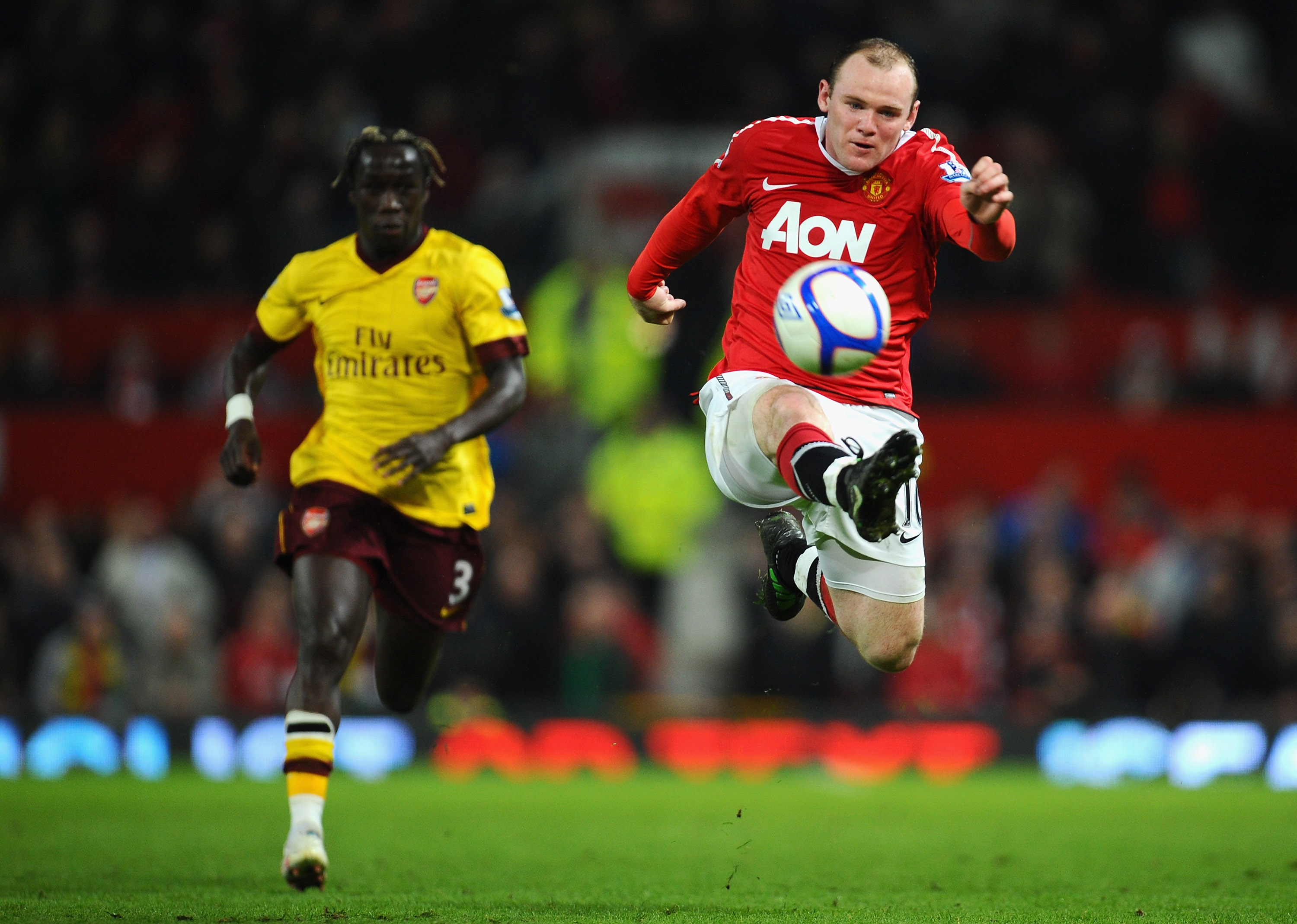 Wayne Rooney's side are well in fron of Bacary Sagna's, but it still could all change