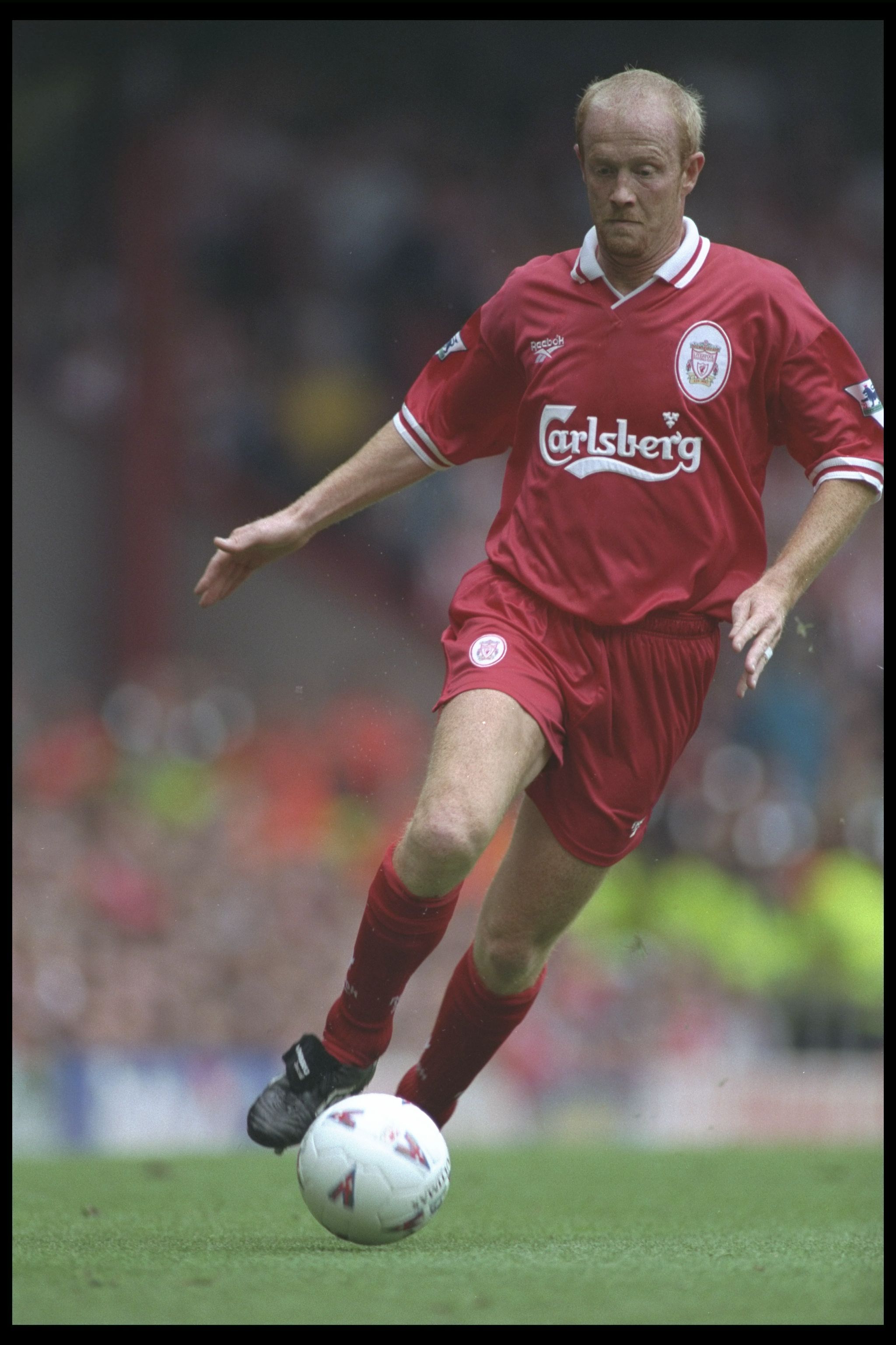 24 Aug 1996:  Mark Wright of Liverpool in action during the Premier League match between Liverpool and Sunderland at Anfield in Liverpool. Mandatory Credit: Clive Brunskill/Allsport