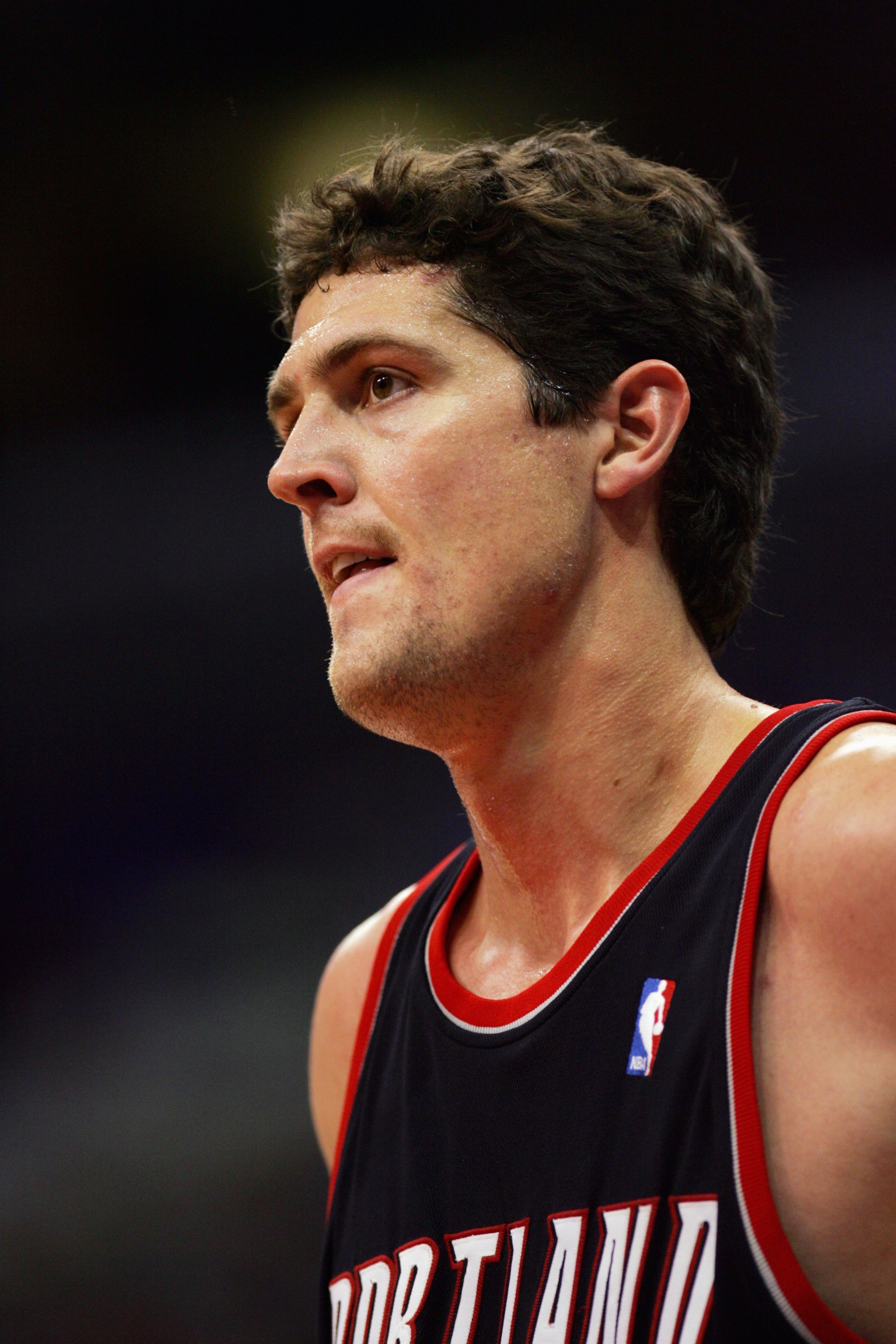 LOS ANGELES - OCTOBER 25:  Raef LaFrentz #9 of the Portland Trail Blazers looks on during a preseason game against the Los Angeles Clippers at Staples Center on October 25, 2006 in Los Angeles, California.  The Clippers won 97-89.  NOTE TO USER: User expr