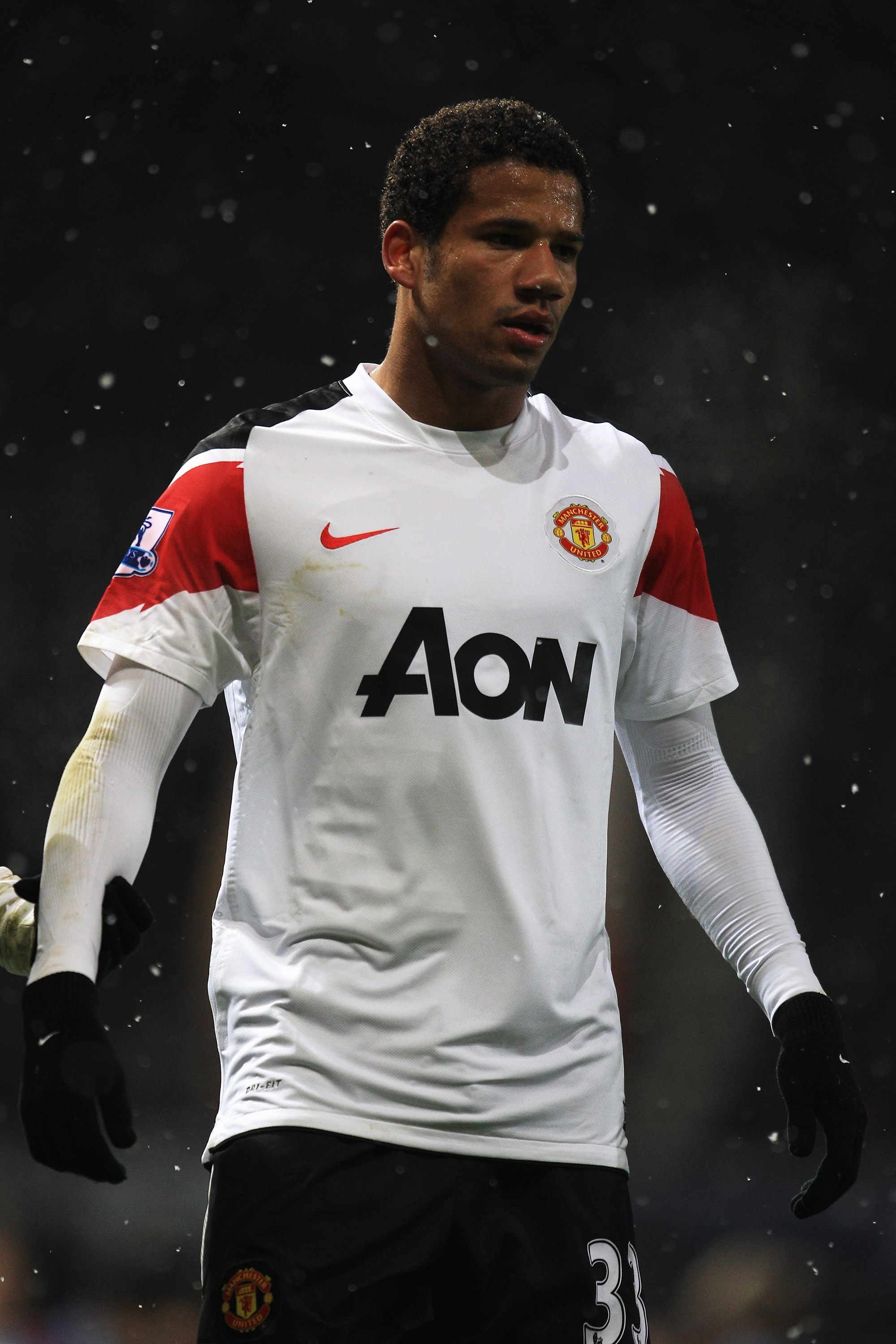 LONDON, ENGLAND - NOVEMBER 30: Bebe of Manchester United looks on during the Carling Cup Quarter Final match between West Ham United and Manchester United at the Boleyn Ground on November 30, 2010 in London, England.  (Photo by Mark Thompson/Getty Images)