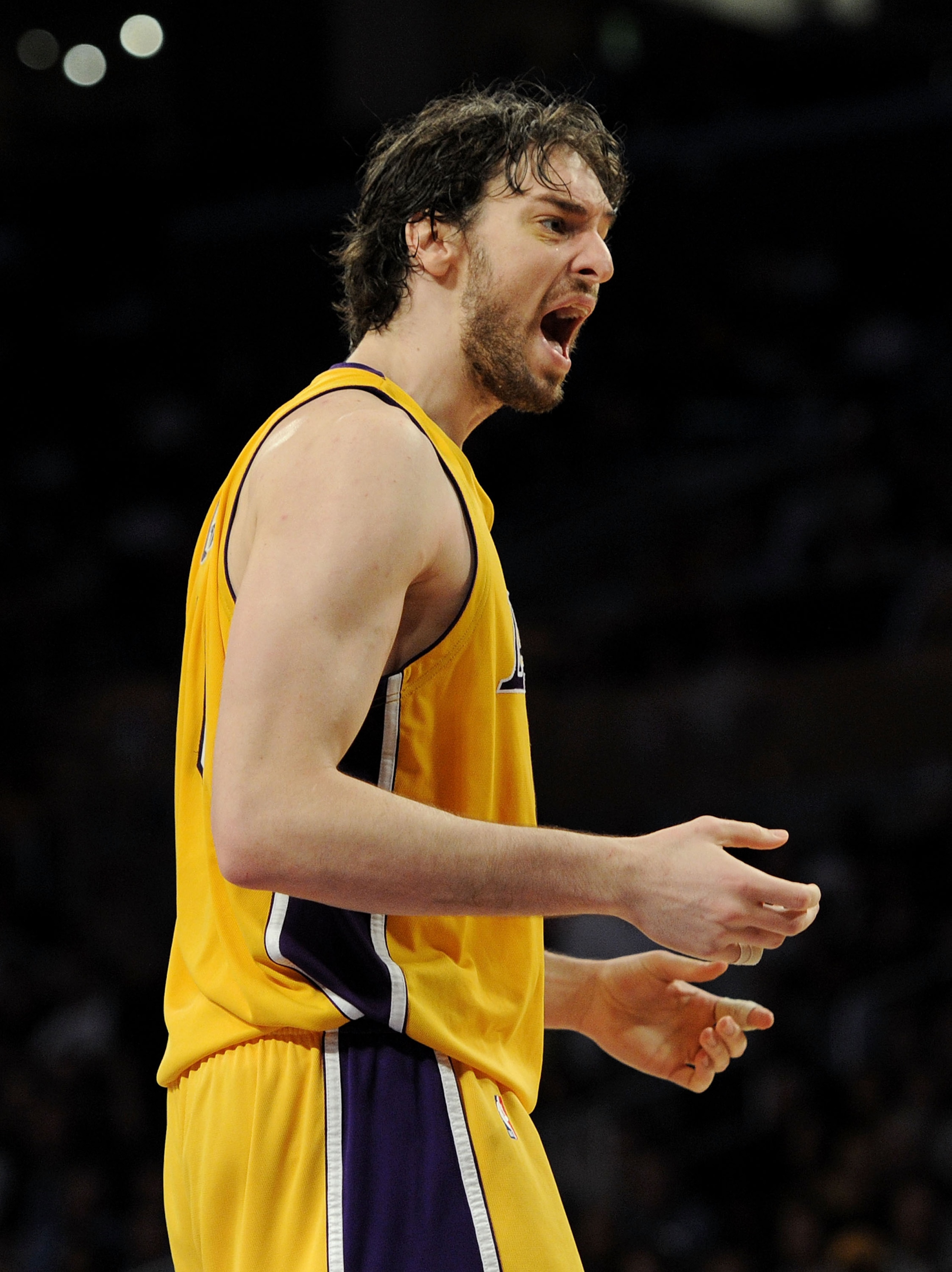 LOS ANGELES, CA - MAY 19: Pau Gasol #16 of the Los Angeles Lakers calls for a foul against the Phoenix Suns in the third quarter of Game Two of the Western Conference Finals during the 2010 NBA Playoffs at Staples Center on May 19, 2010 in Los Angeles, C LOS ANGELES, CA - MAY 19: Pau Gasol #16 of the Los Angeles Lakers calls for a foul against the Phoenix Suns in the third quarter of Game Two of the Western Conference Finals during the 2010 NBA Playoffs at Staples Center on May 19, 2010 in Los Angeles, C