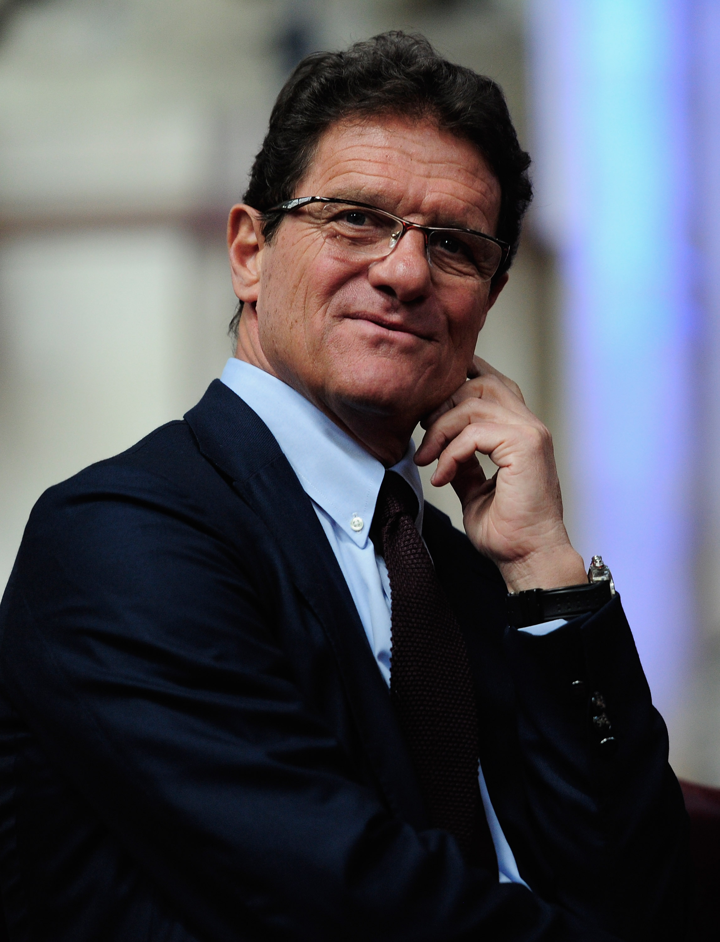 LONDON, ENGLAND - APRIL 20:  England Manager Fabio Capello attends the hand over of the UEFA Champions League Trophy at the Guildhall on April 20, 2011 in London, England.  (Photo by Jamie McDonald/Getty Images)