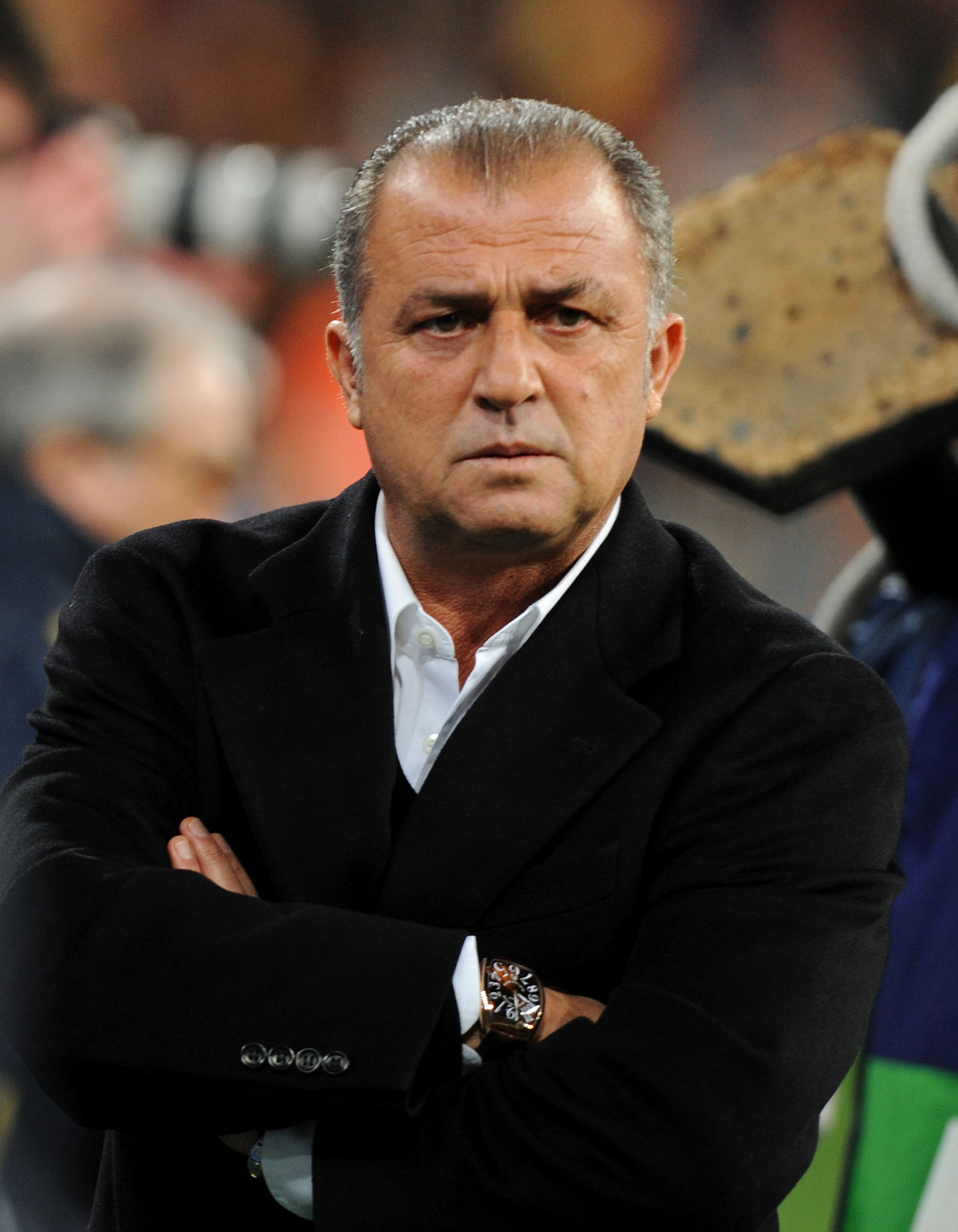 MADRID, SPAIN - MARCH 28:  Turkish manager Fatih Terim before the start of the FIFA2010 World Cup Qualifier match between Spain and Turkey at the Estadio Santiago Bernabeu on March 28, 2009 in Madrid, Spain.  (Photo by Denis Doyle/Getty Images)