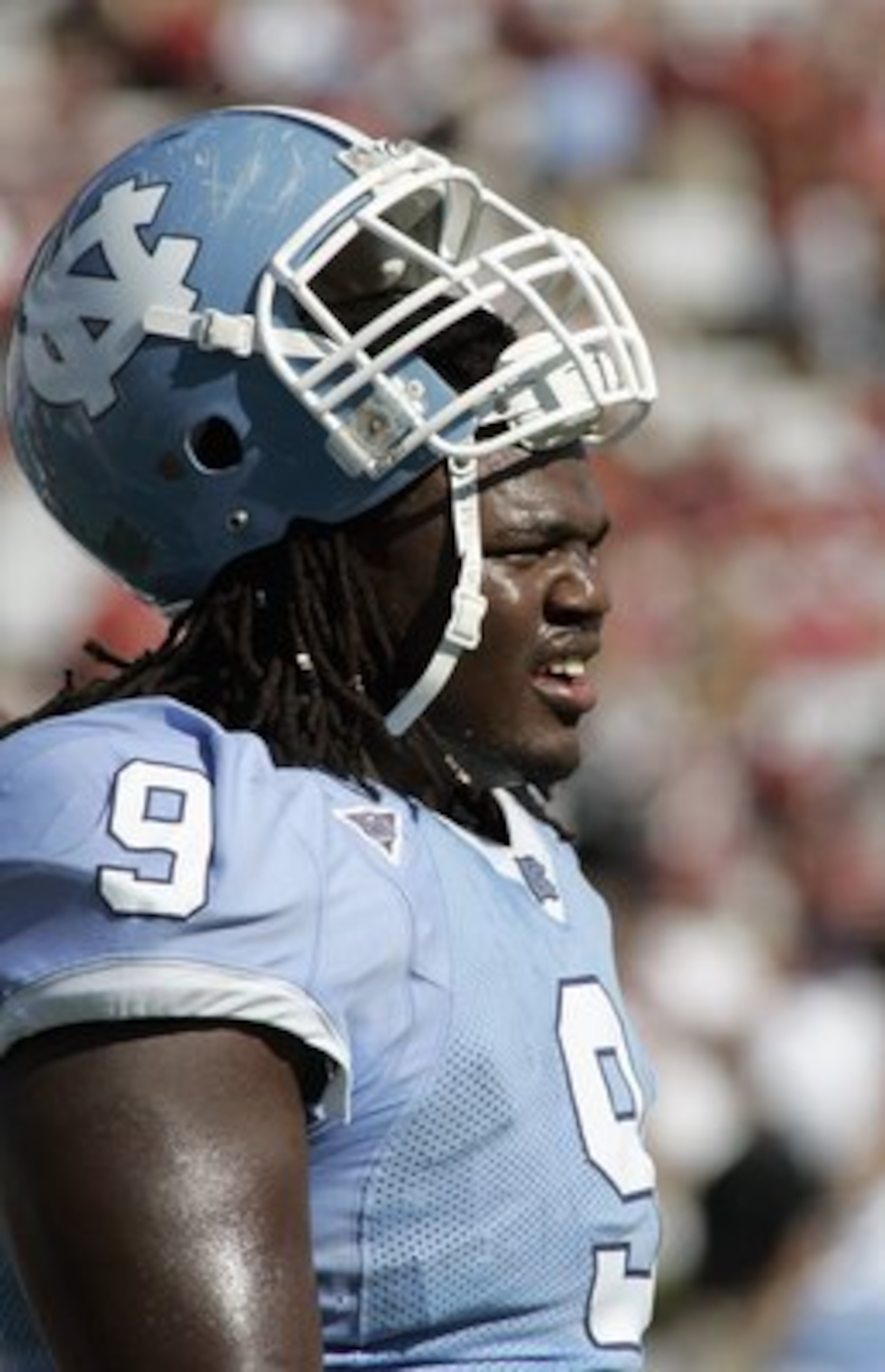 CHAPEL HILL, NC - OCTOBER 13: Marvin Austin #9 of the North Carolina Tar Heels looks on during the game against the South Carolina Gamecocks at Kenan Stadium October 13, 2007 in Chapel Hill, North Carolina. South Carolina won 21-15. (Photo by Grant Halver CHAPEL HILL, NC - OCTOBER 13: Marvin Austin #9 of the North Carolina Tar Heels looks on during the game against the South Carolina Gamecocks at Kenan Stadium October 13, 2007 in Chapel Hill, North Carolina. South Carolina won 21-15. (Photo by Grant Halver