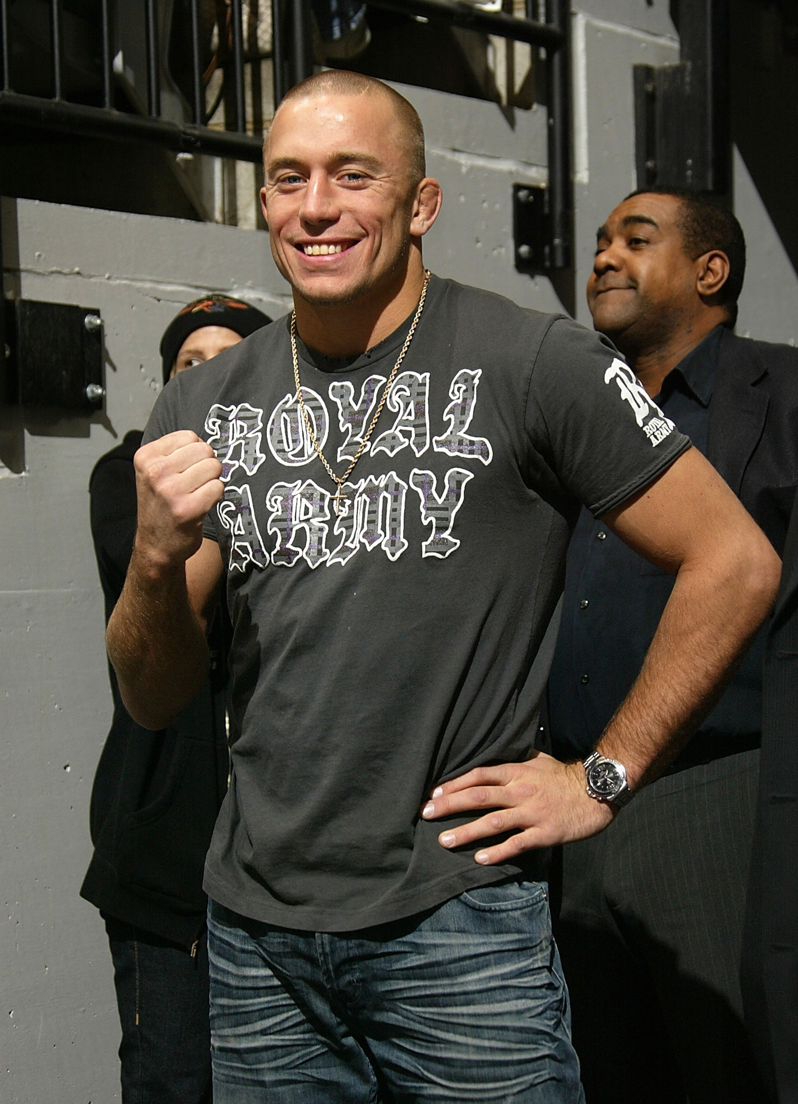 TORONTO - FEBRUARY 5:  Ultimate Fighter Georges St-Pierre attends the Toronto Maple Leafs game against the Florida Panthers during a fight during their NHL game at the Air Canada Centre February 5, 2008 in Toronto, Ontario, Canada. (Photo By Dave Sandford