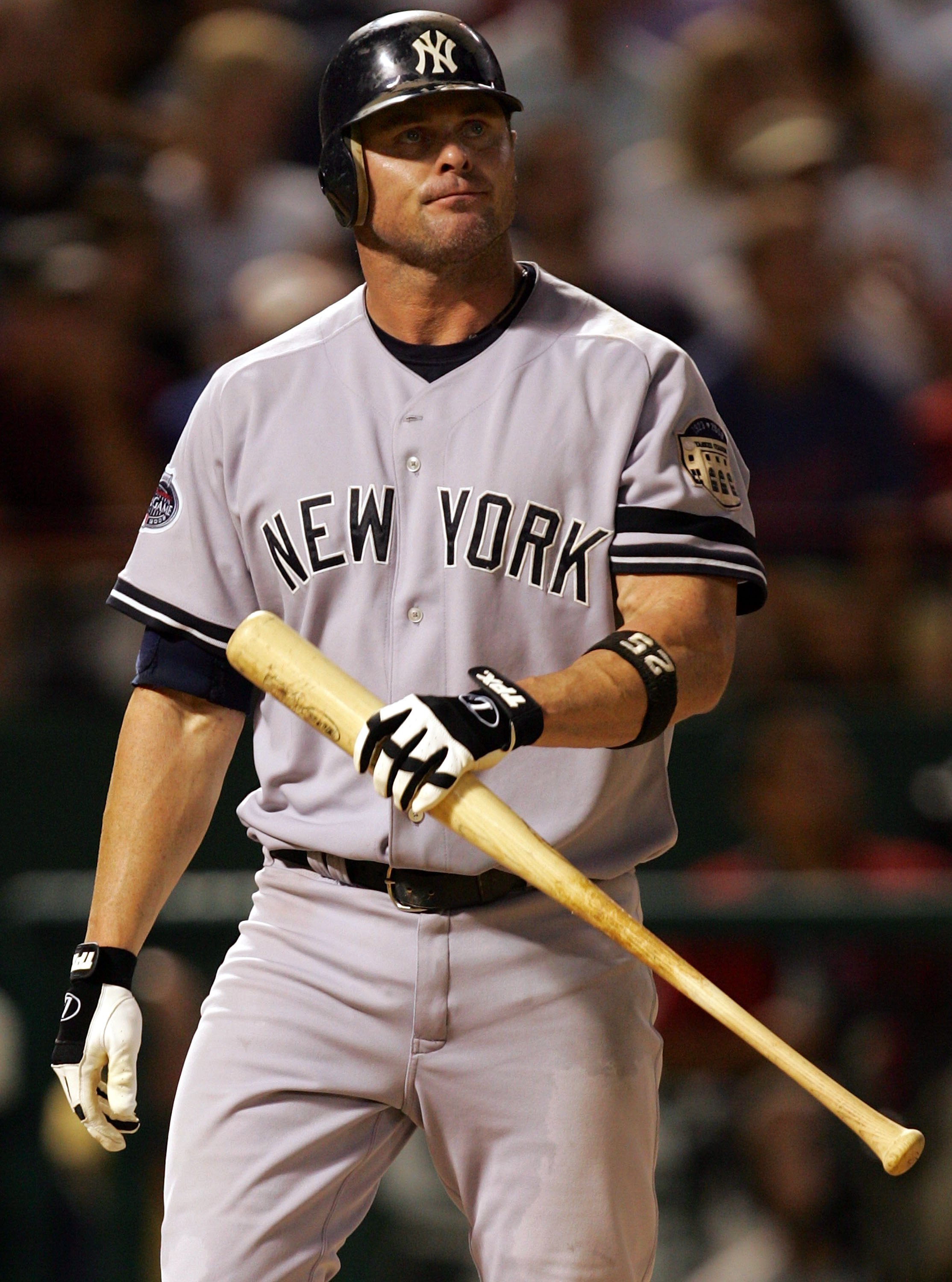 ARLINGTON, TX - AUGUST 06:  Jason Giambi #25 of the New York Yankees during play against the Texas Rangers on August 6, 2008 at Rangers Ballpark in Arlington, Texas.  (Photo by Ronald Martinez/Getty Images)