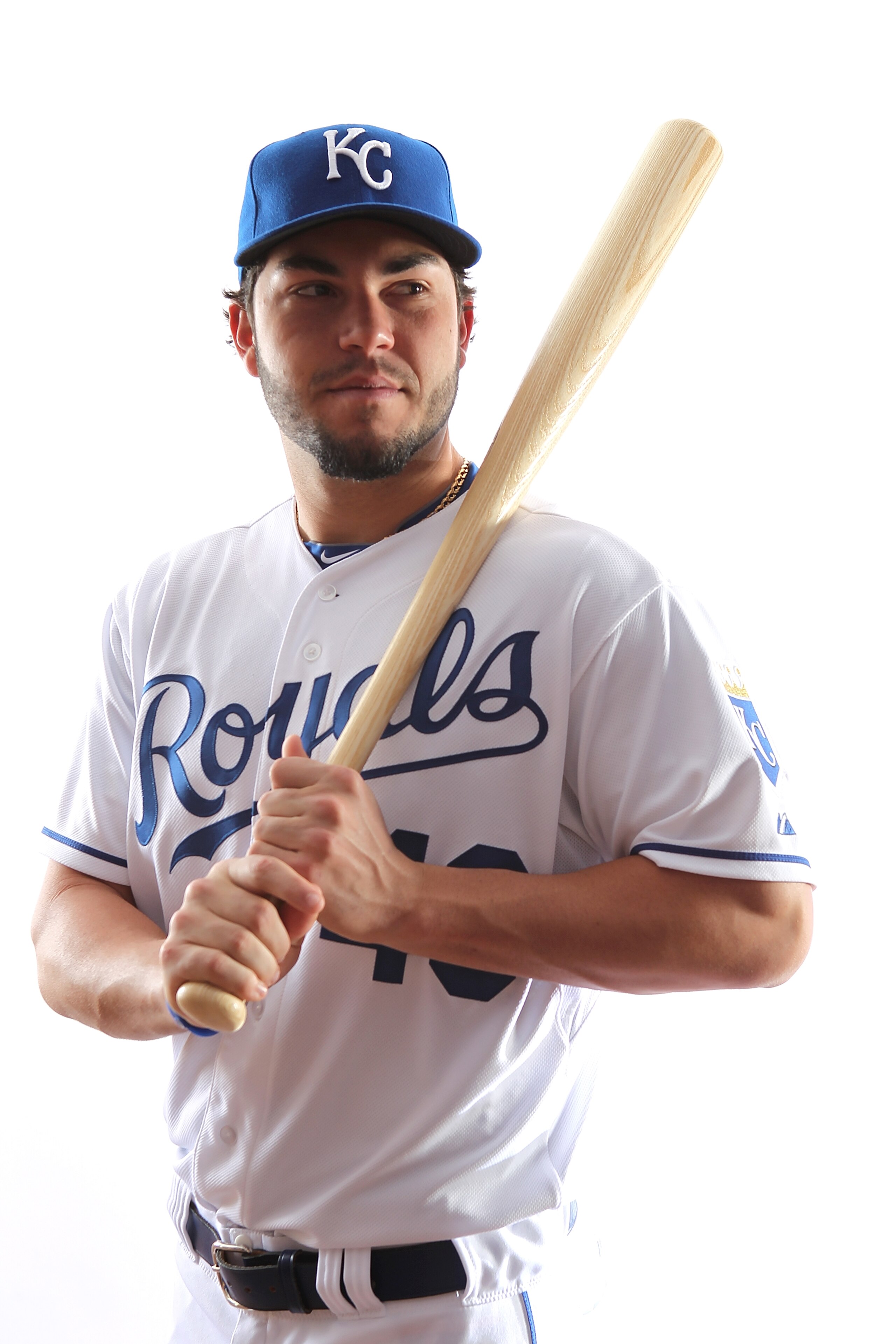 SURPRISE, AZ - FEBRUARY 23:  Eric Hosmer #40 of the Kansas City Royals poses for a portrait during Spring Training Media Day on February 23, 2011 at Surprise Stadium in Surprise, Arizona..  (Photo by Jonathan Ferrey/Getty Images)