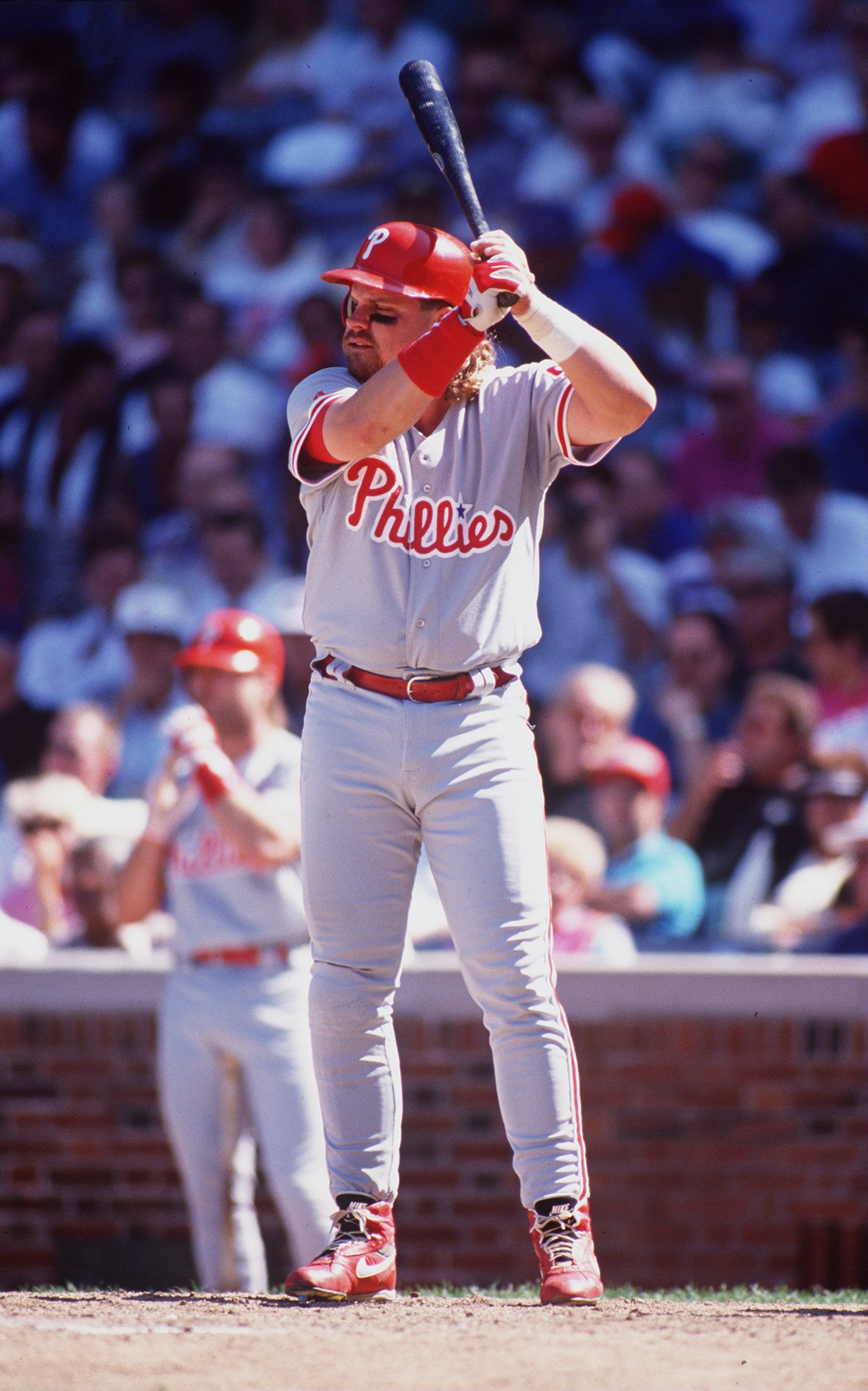 1 SEP 1993:  JOHN KRUK OF THE PHILADELPHIA PHILLIES AT BAT AGAINST THE CHICAGO CUBS. Mandatory Credit: Jonathan Daniel/ALLSPORT