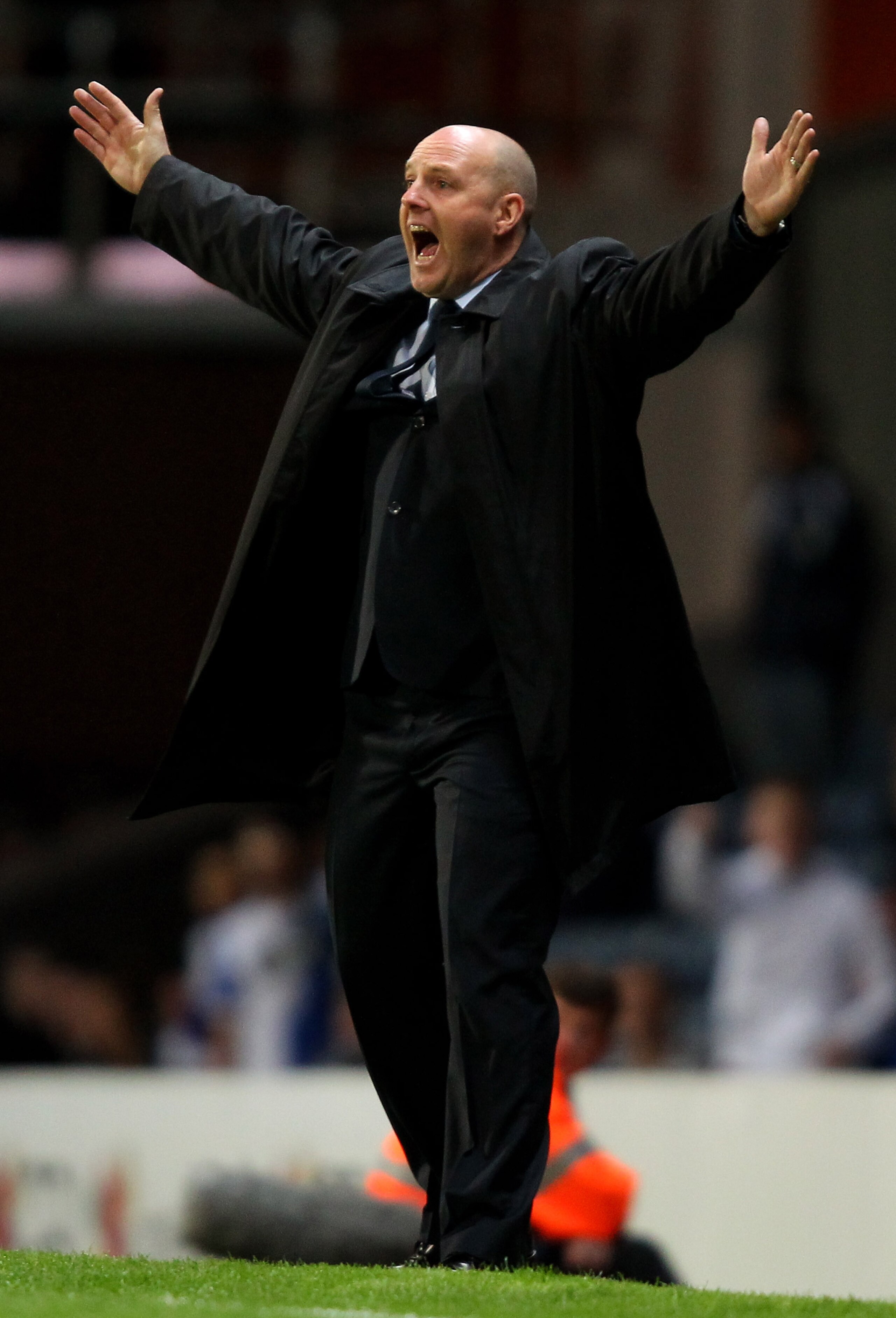 BLACKBURN, ENGLAND - APRIL 25:  Blackburn Rovers Manager Steve Kean reacts during the Barclays Premier League match between Blackburn Rovers and Manchester City at Ewood Park on April 25, 2011 in Blackburn, England. (Photo by Clive Brunskill/Getty Images)