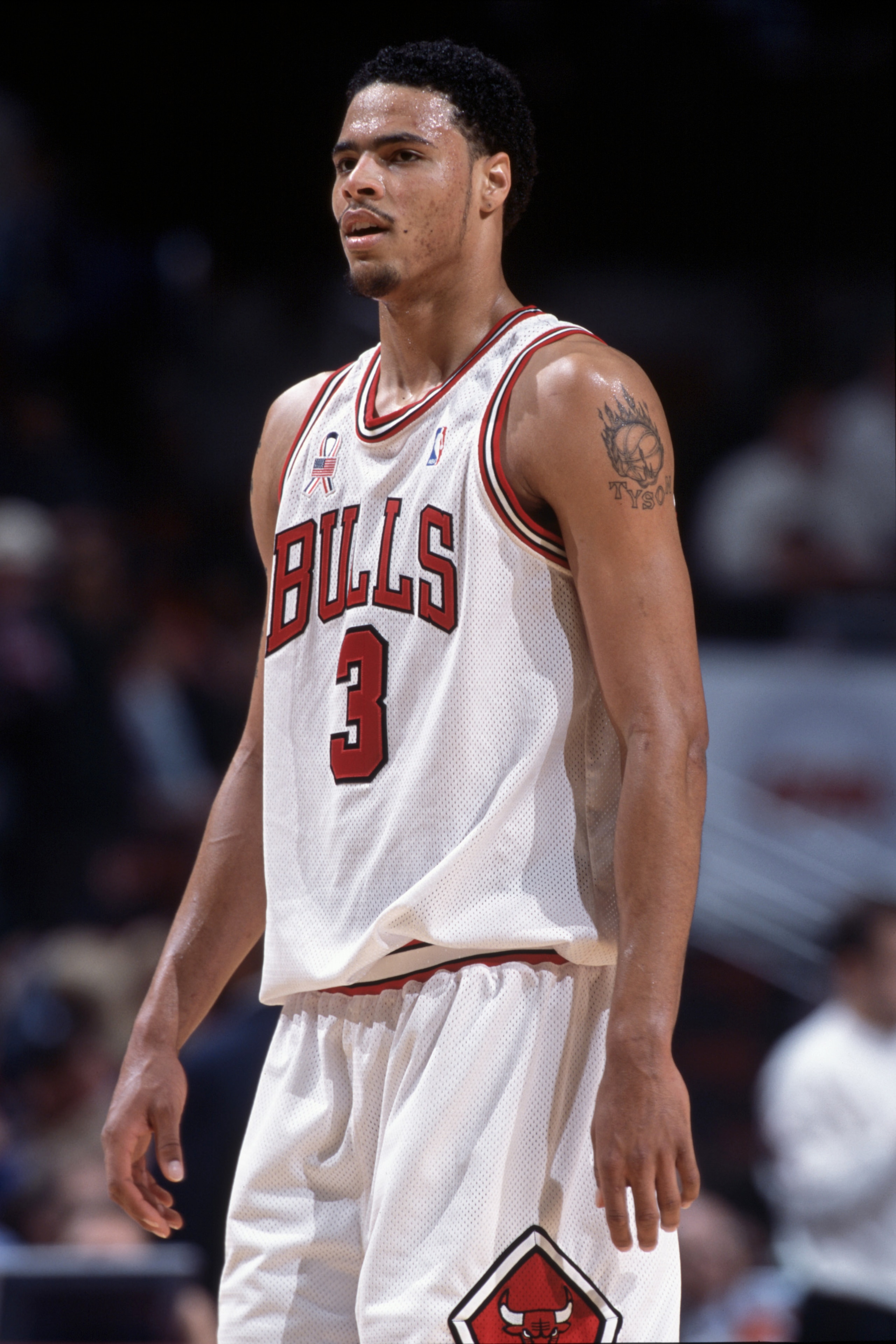 11 Dec 2001:  Portrait of forward Tyson Chandler #3 of the Chicago Bulls during the NBA game against the New Jersey Nets at the United Center in Chicago, Illinois.  The Nets defeated the Bulls 107-93.  Mandatory Credit:  Jonathan Daniel/Getty Images