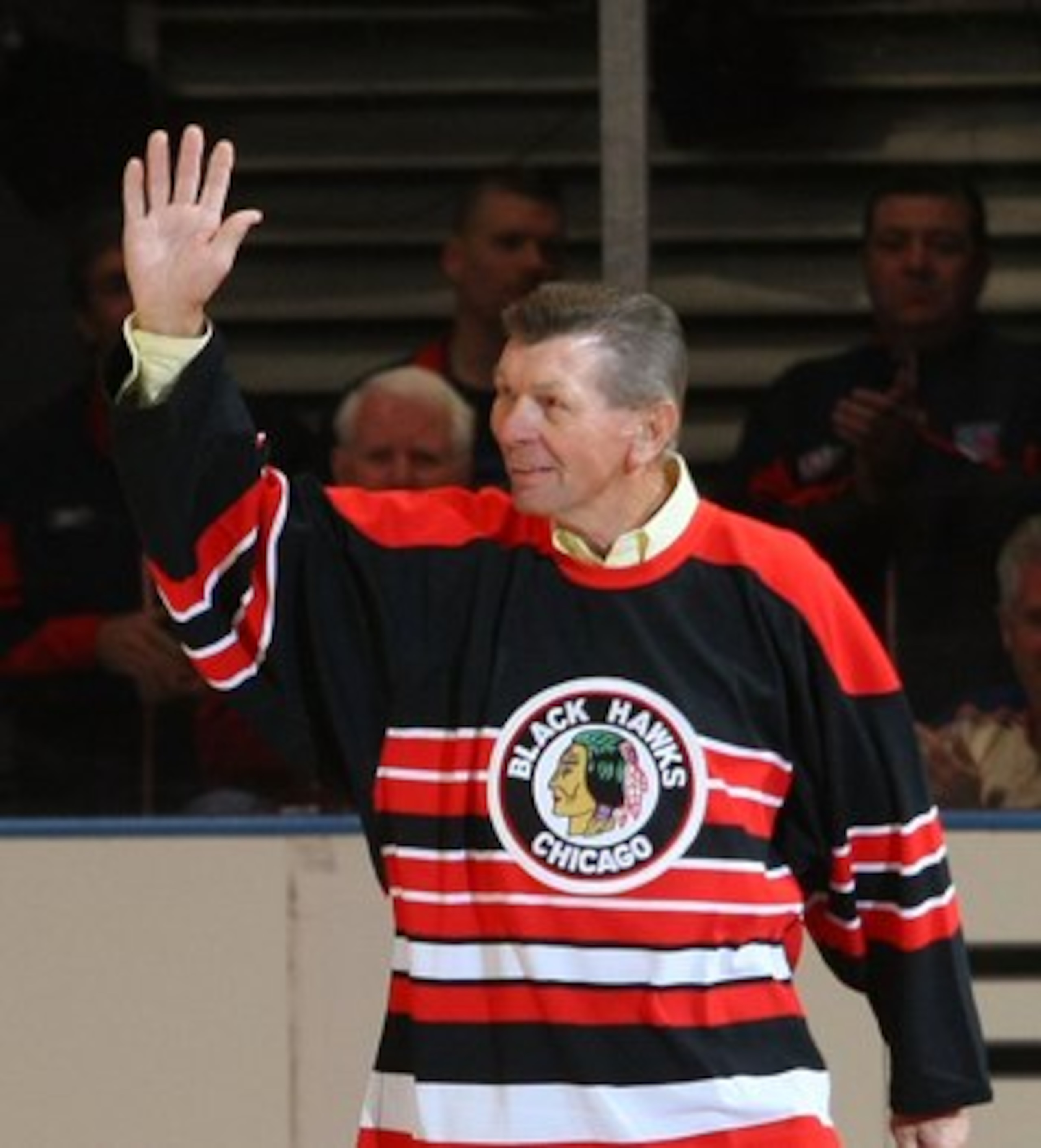 NEW YORK - FEBRUARY 22: Stan Mikita attends the ceremony honoring Andy Bathgate and Harry Howell prior to the game between the Toronto Maple Leafs and the New York Rangers on February 22, 2009 at Madison Square Garden in New York City. (Photo by Bruce Ben
