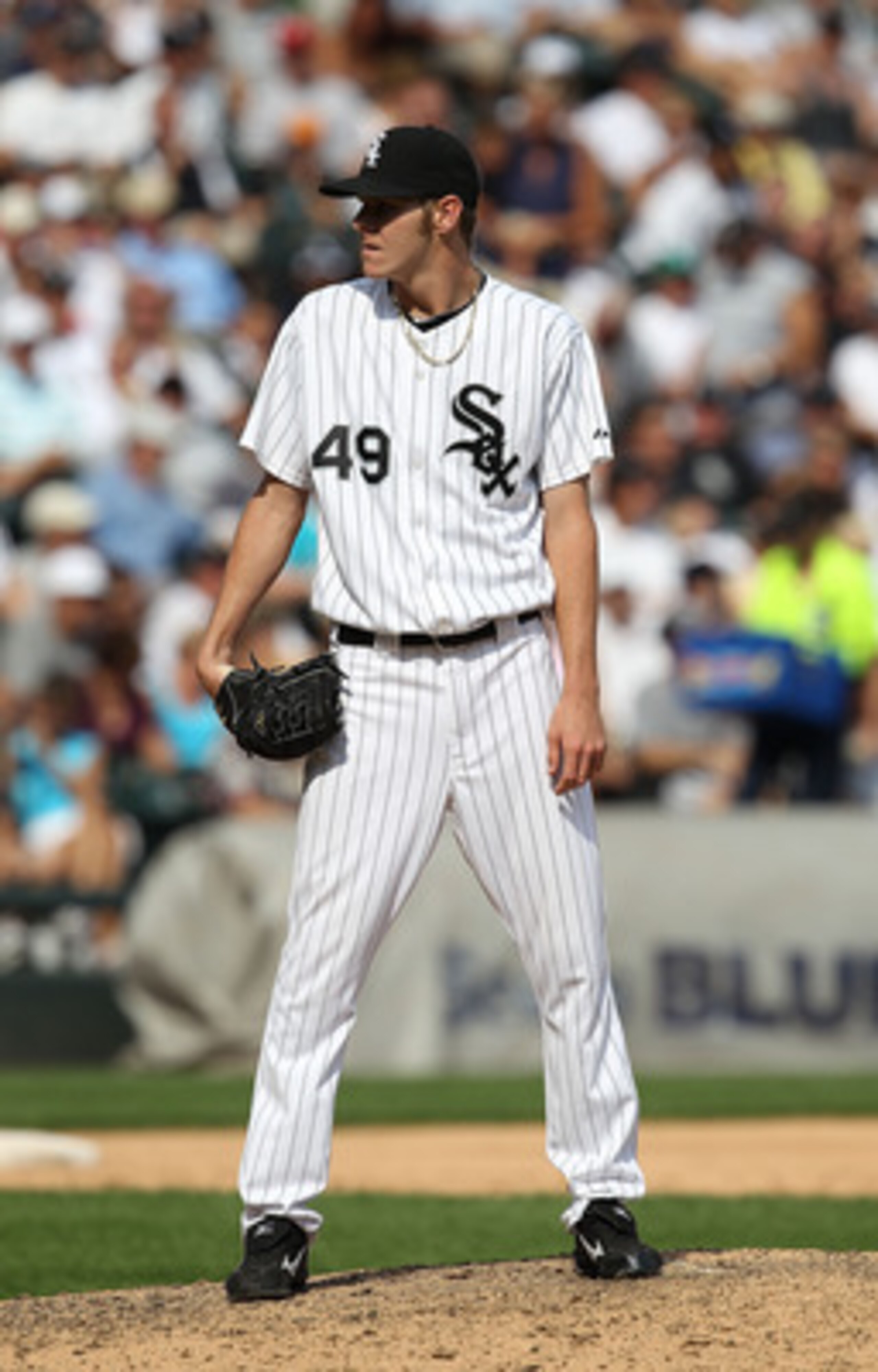 CHICAGO - AUGUST 29: Chris Sale #49 of the Chicago White Sox prepares to pitch against the New York Yankees at U.S. Cellular Field on August 29, 2010 in Chicago, Illinois. The Yankees defeated the White Sox 2-1. (Photo by Jonathan Daniel/Getty Images)