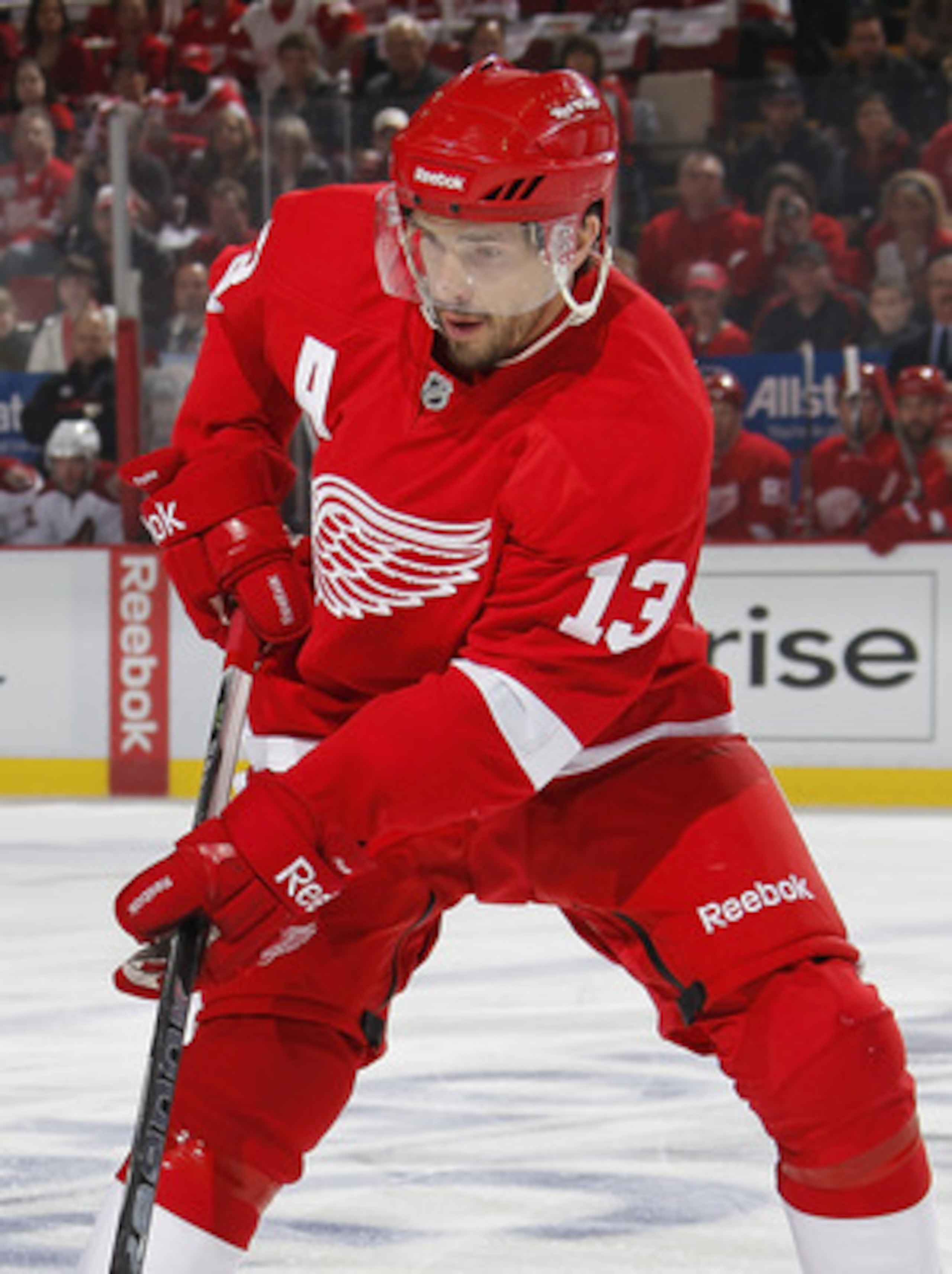 DETROIT, MI - APRIL 16: Pavel Datsyuk #13 of the Detroit Red Wings skates against the Phoenix Coyotes in Game Two of the Western Conference Quarterfinals during the 2011 Stanley Cup Playoffs at Joe Louis Arena on April 16, 2011 in Detroit, Michigan. (Pho DETROIT, MI - APRIL 16: Pavel Datsyuk #13 of the Detroit Red Wings skates against the Phoenix Coyotes in Game Two of the Western Conference Quarterfinals during the 2011 Stanley Cup Playoffs at Joe Louis Arena on April 16, 2011 in Detroit, Michigan. (Pho