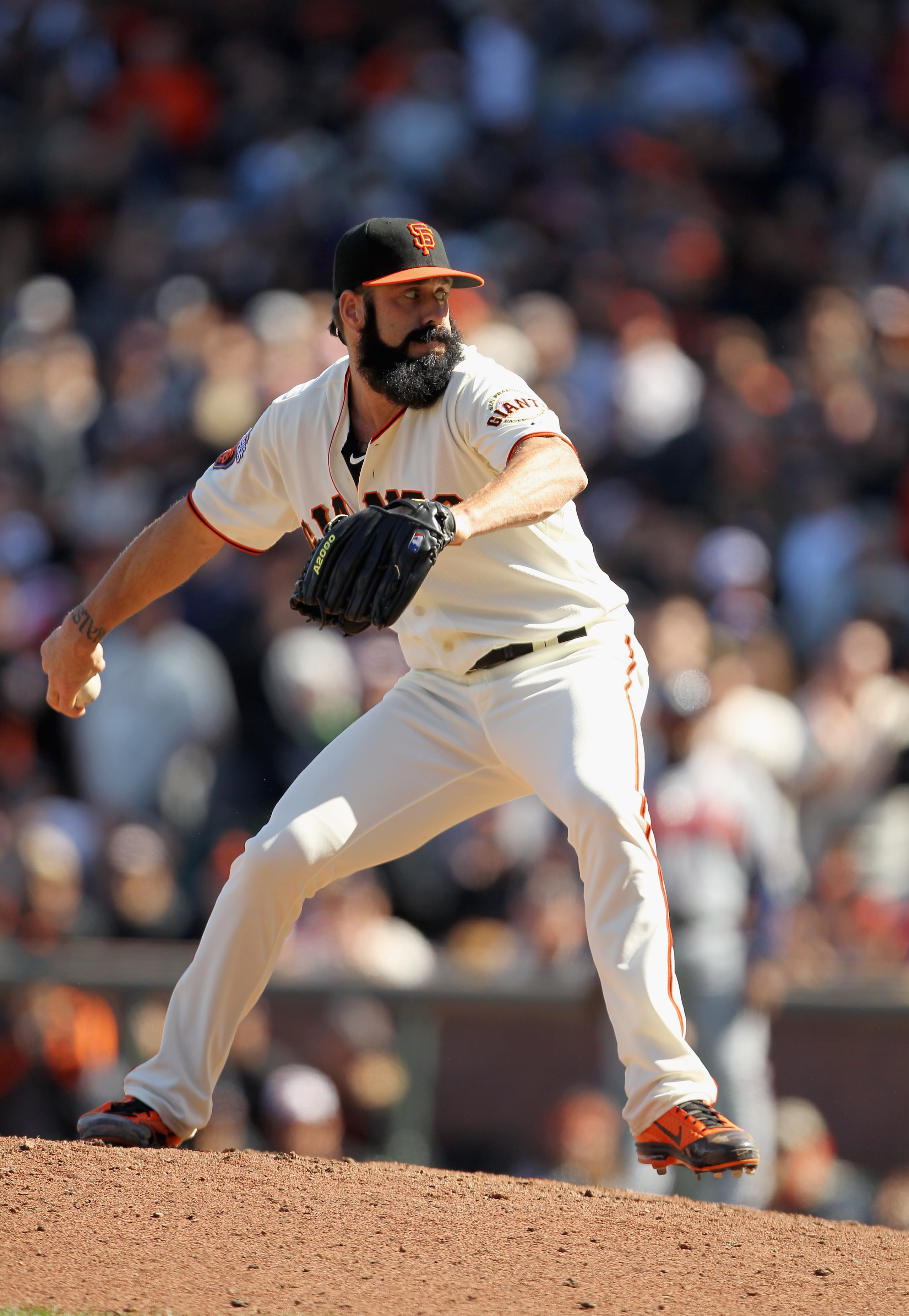 SAN FRANCISCO, CA - APRIL 24: Brian Wilson #38 of the San Francisco Giants in action against the Atlanta Braves at AT&T Park on April 24, 2011 in San Francisco, California. (Photo by Ezra Shaw/Getty Images) SAN FRANCISCO, CA - APRIL 24: Brian Wilson #38 of the San Francisco Giants in action against the Atlanta Braves at AT&T Park on April 24, 2011 in San Francisco, California. (Photo by Ezra Shaw/Getty Images)