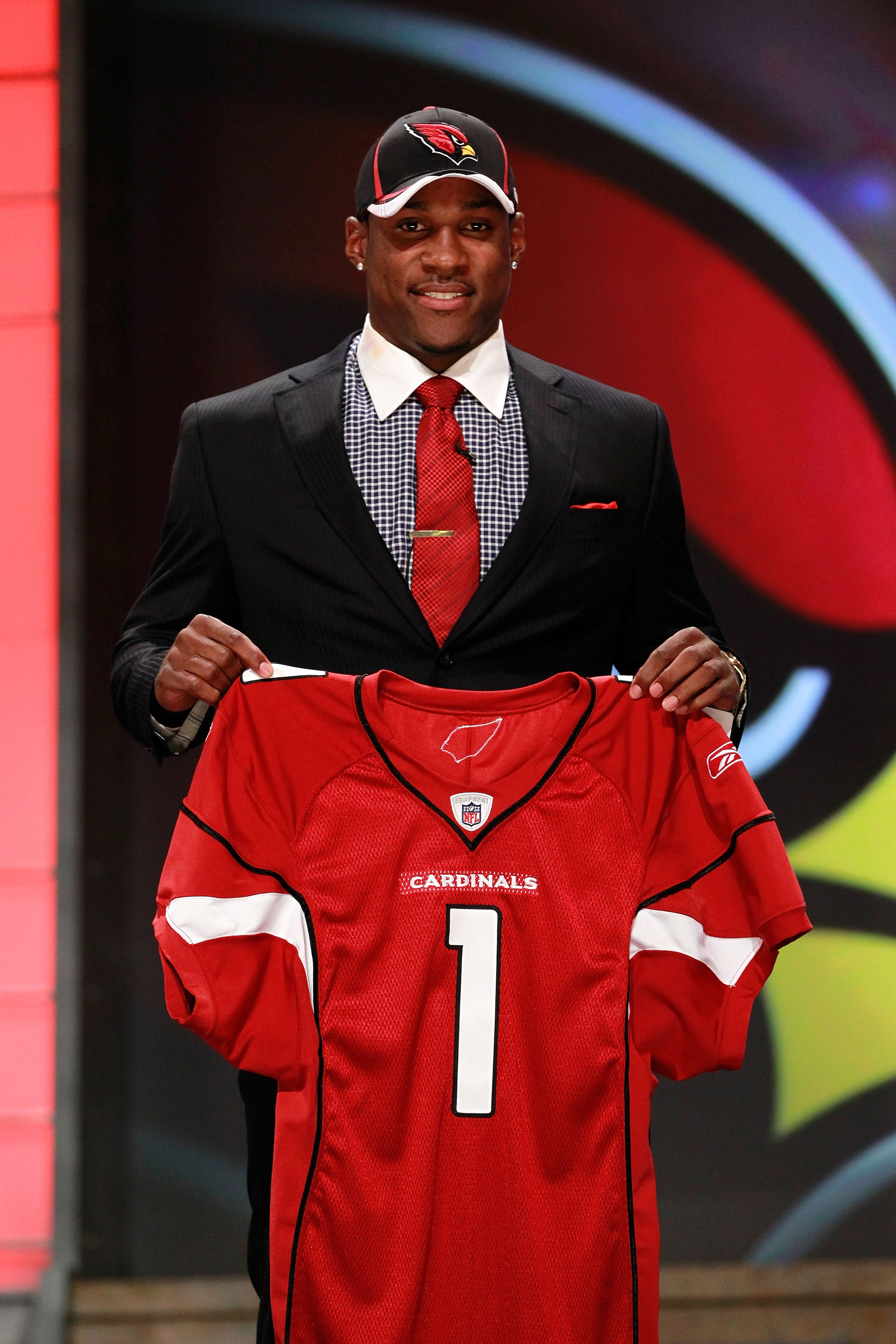 NEW YORK, NY - APRIL 28: Patrick Peterson, #5 overall pick by the Arizona Cardinals, holds up his jersey on stage during the 2011 NFL Draft at Radio City Music Hall on April 28, 2011 in New York City. (Photo by Chris Trotman/Getty Images) NEW YORK, NY - APRIL 28: Patrick Peterson, #5 overall pick by the Arizona Cardinals, holds up his jersey on stage during the 2011 NFL Draft at Radio City Music Hall on April 28, 2011 in New York City. (Photo by Chris Trotman/Getty Images)